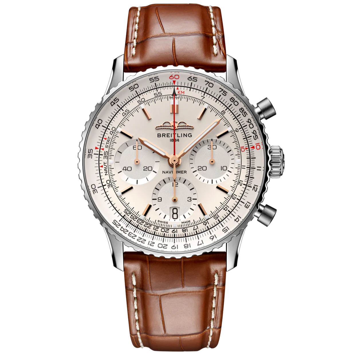 Breitling Navitimer B01 41mm Watch with Silver Dial