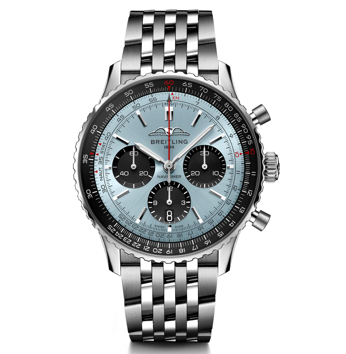 Breitling Navitimer B01 43mm Watch with Silver Bracelet
