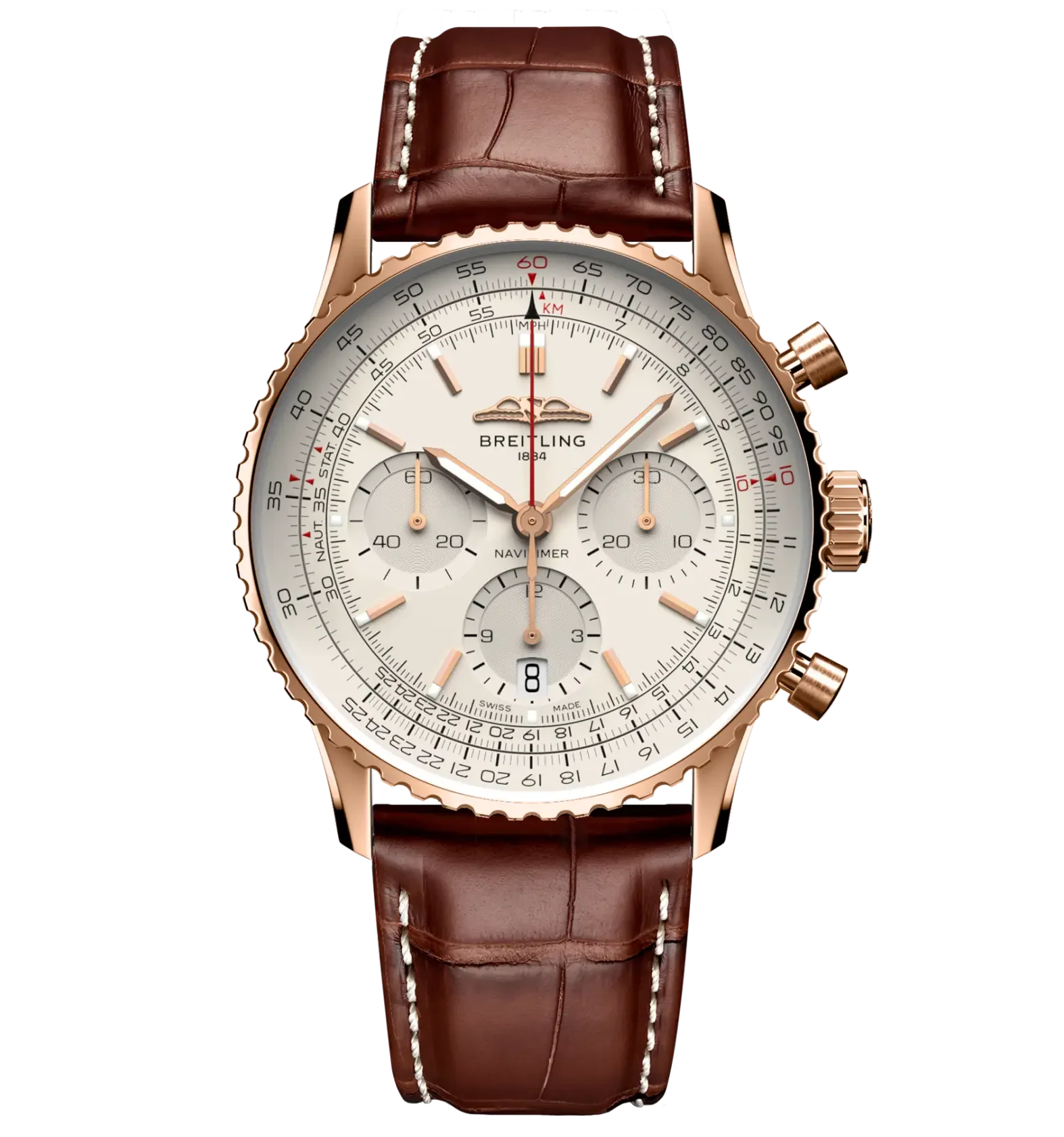 Breitling Navitimer B01 Chronograph 41 Watch with Leather Strap