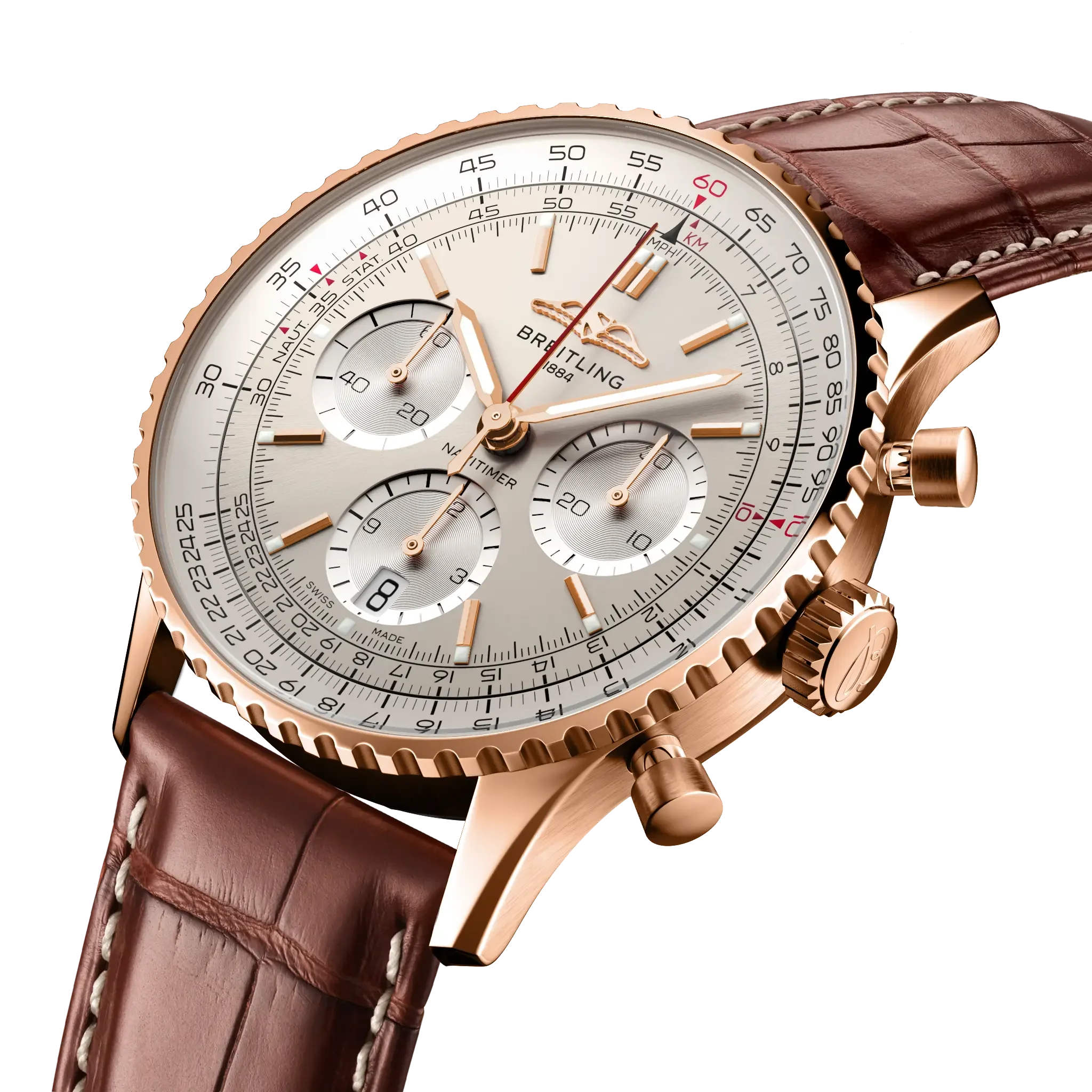 Breitling Navitimer B01 Chronograph 41 Watch with Leather Strap - Image 2