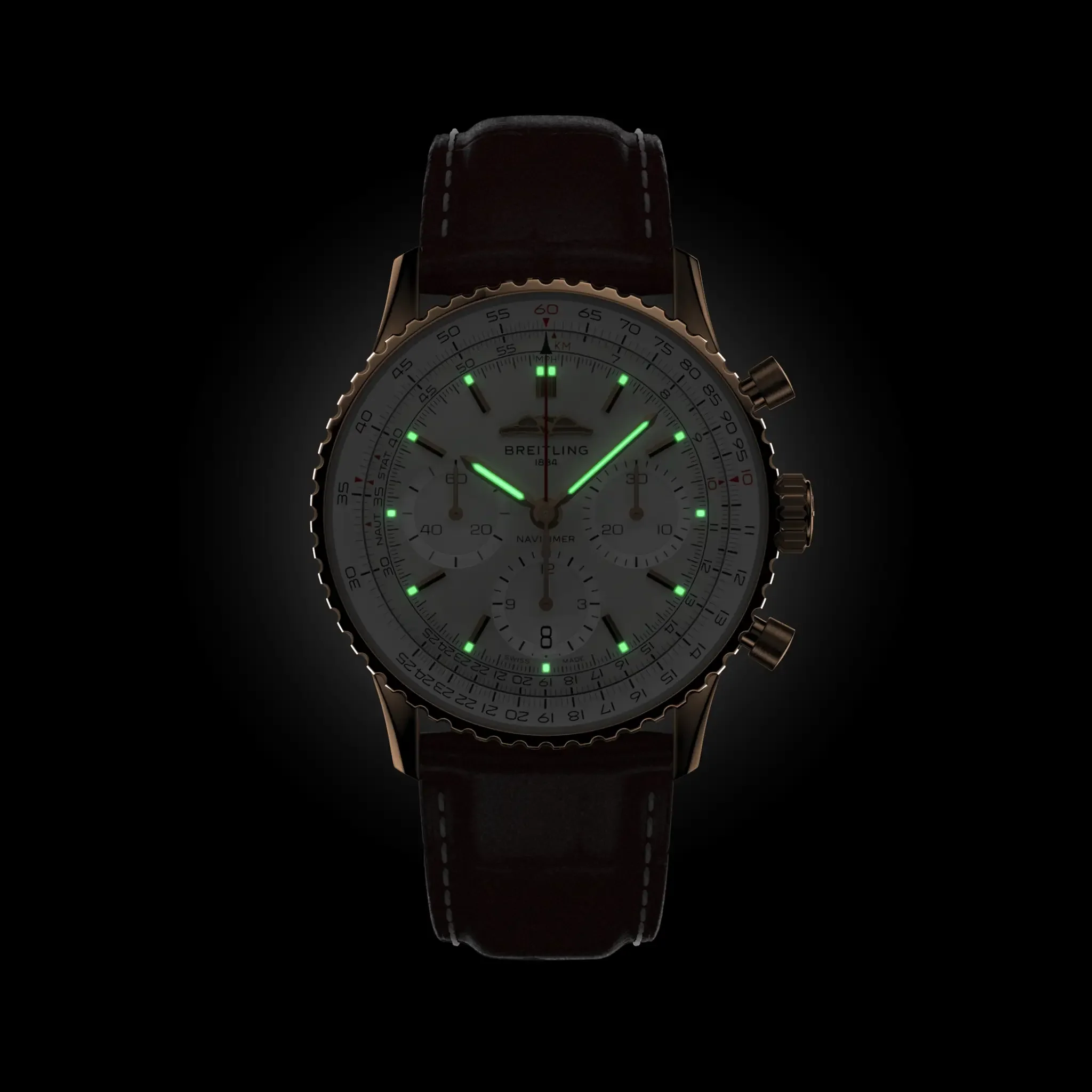 Breitling Navitimer B01 Chronograph 41 Watch with Leather Strap - Image 6