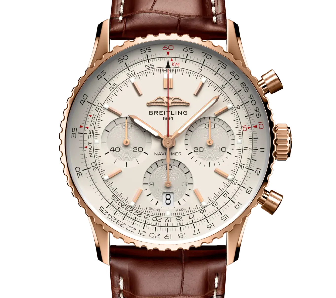 Breitling Navitimer B01 Chronograph 41 Watch with Leather Strap - Image 7