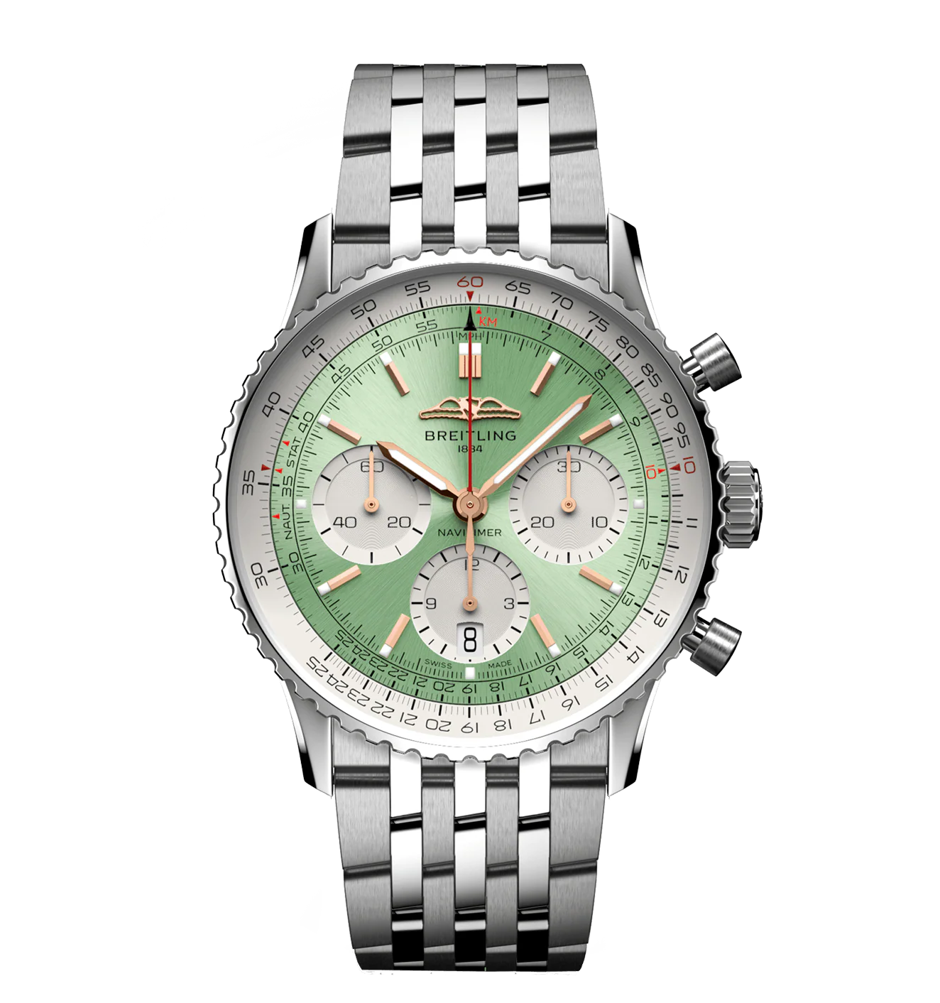 Breitling Navitimer B01 Chronograph 41mm Watch with Mint Green Dial
