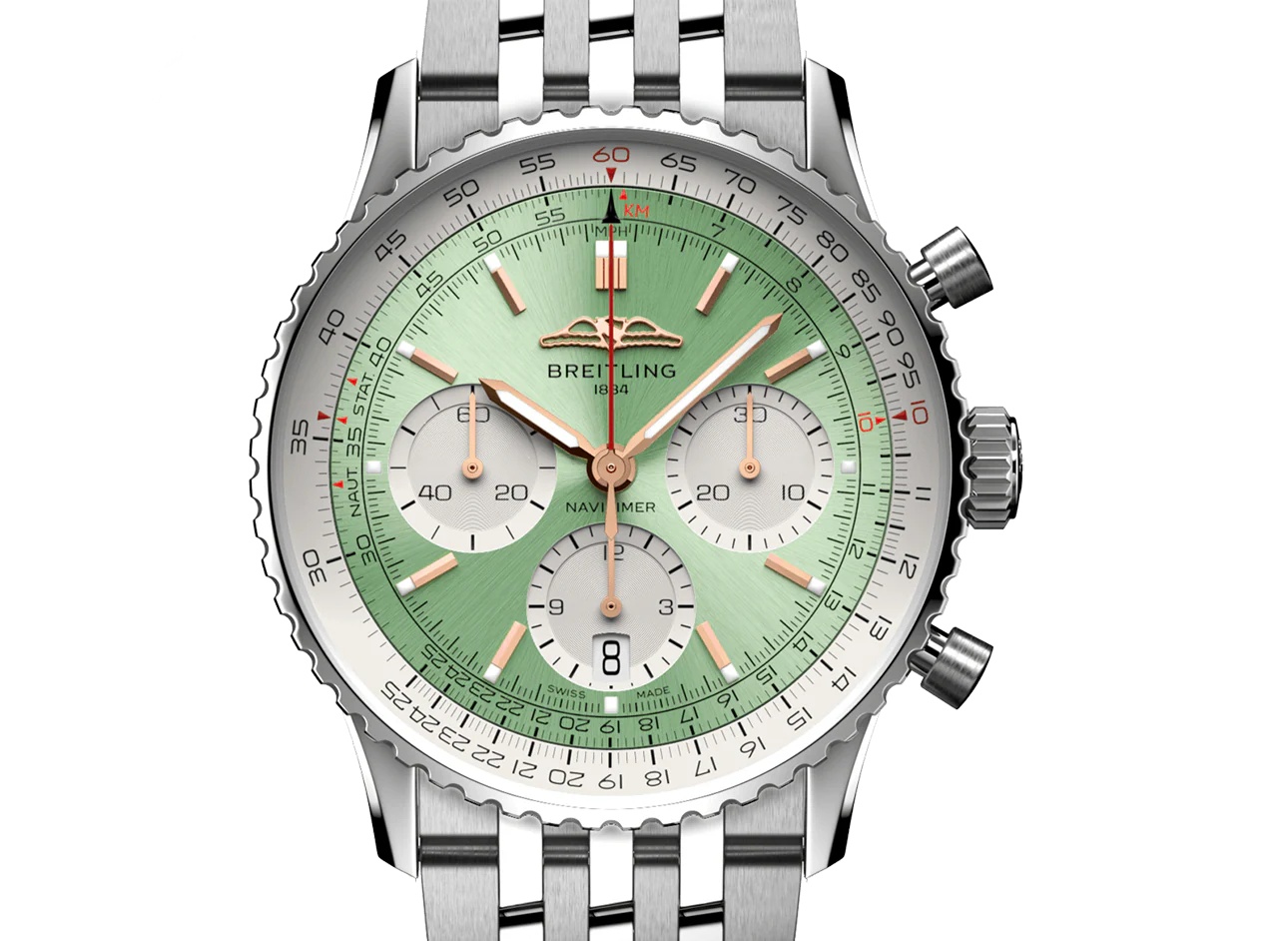 Breitling Navitimer B01 Chronograph 41mm Watch with Mint Green Dial - Image 4