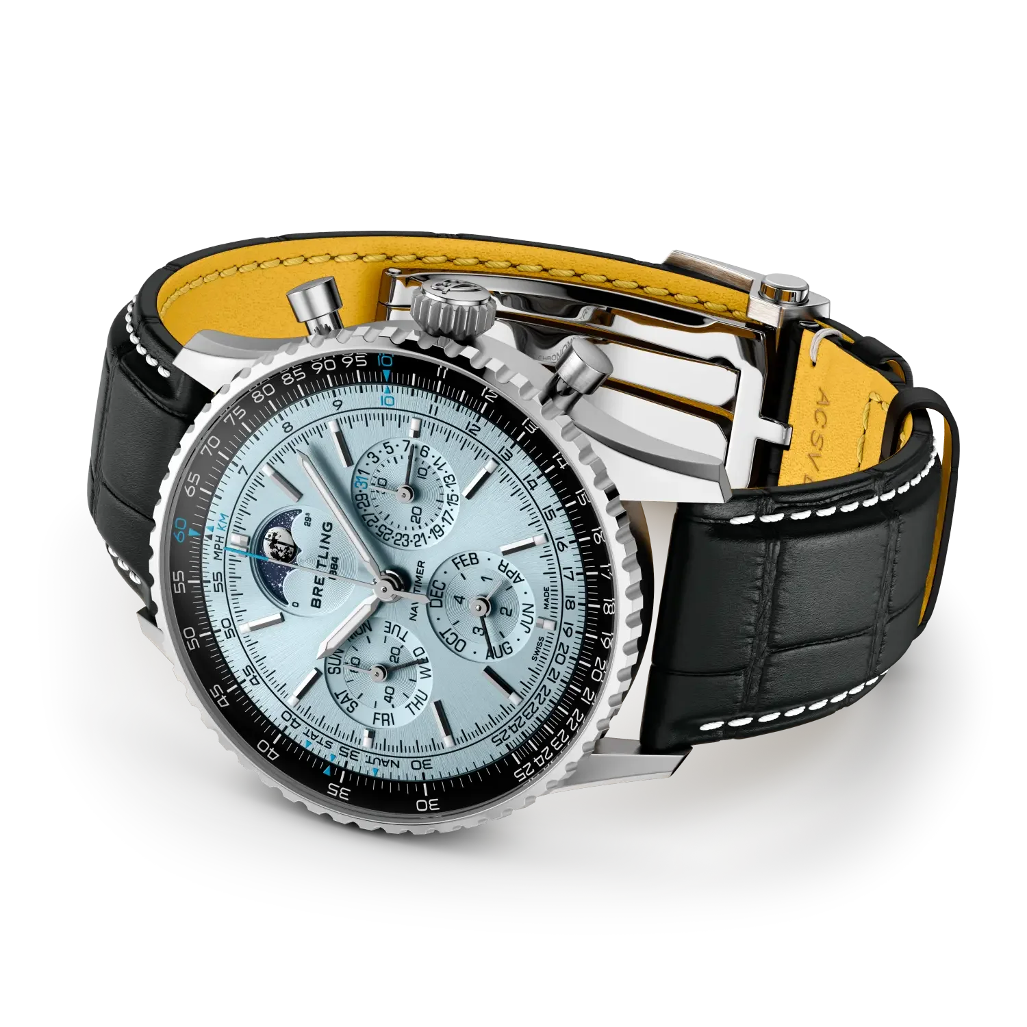 Breitling Navitimer B19 Chronograph 43 Perpetual Calendar Watch with Leather Strap - Image 3