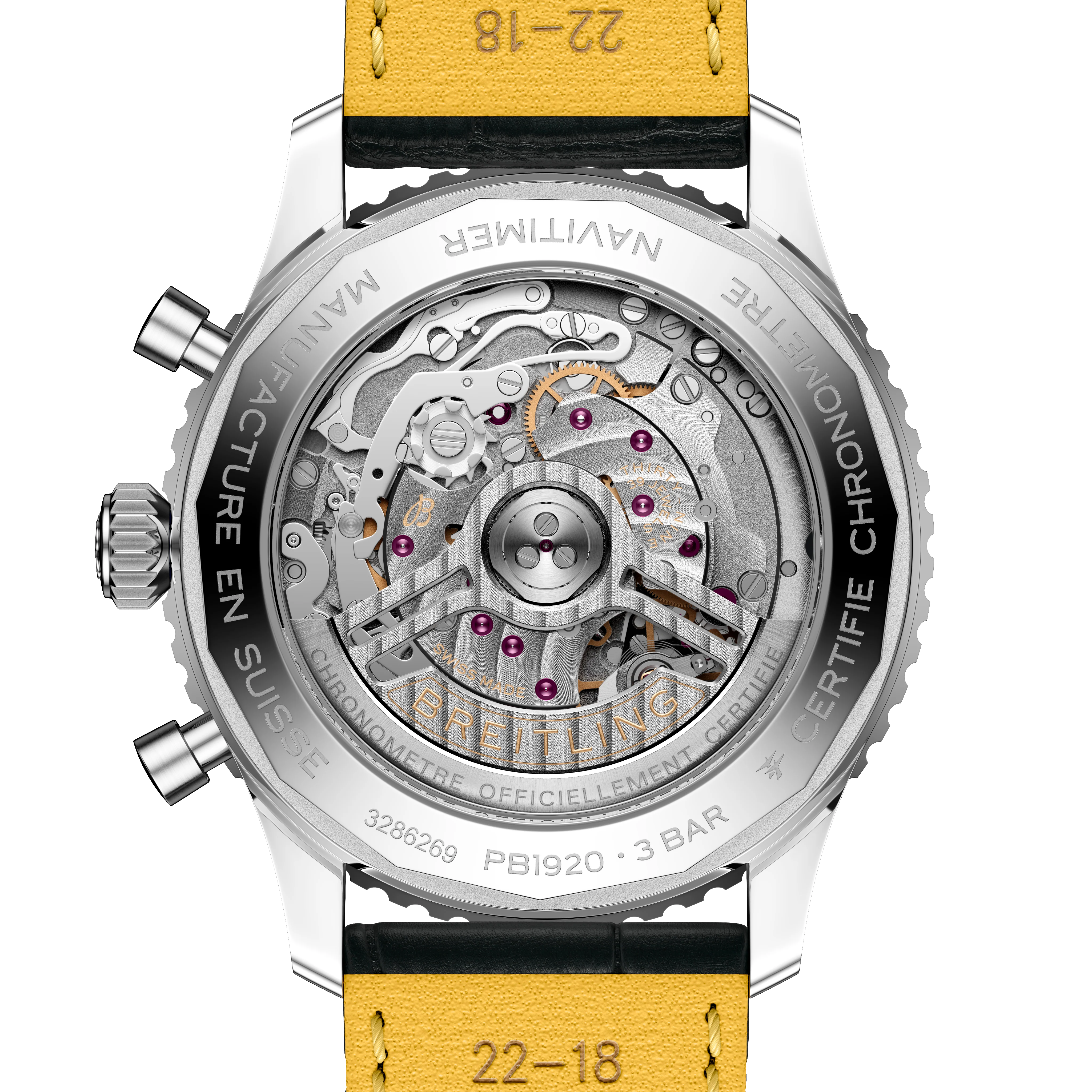 Breitling Navitimer B19 Chronograph 43 Perpetual Calendar Watch with Leather Strap - Image 4