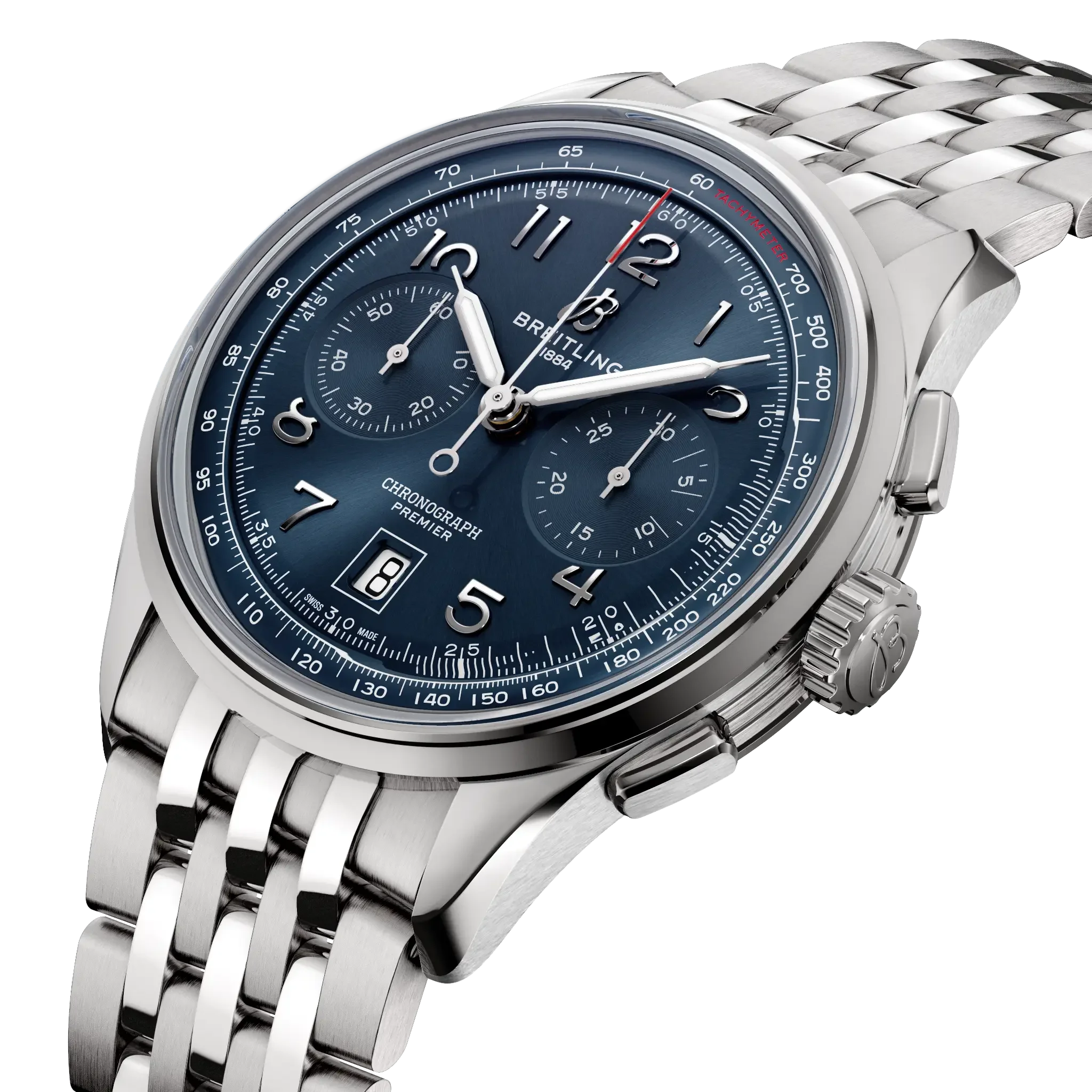 Breitling Premier B01 Chronograph 42 Watch with Stainless Steel Bracelet - Image 2