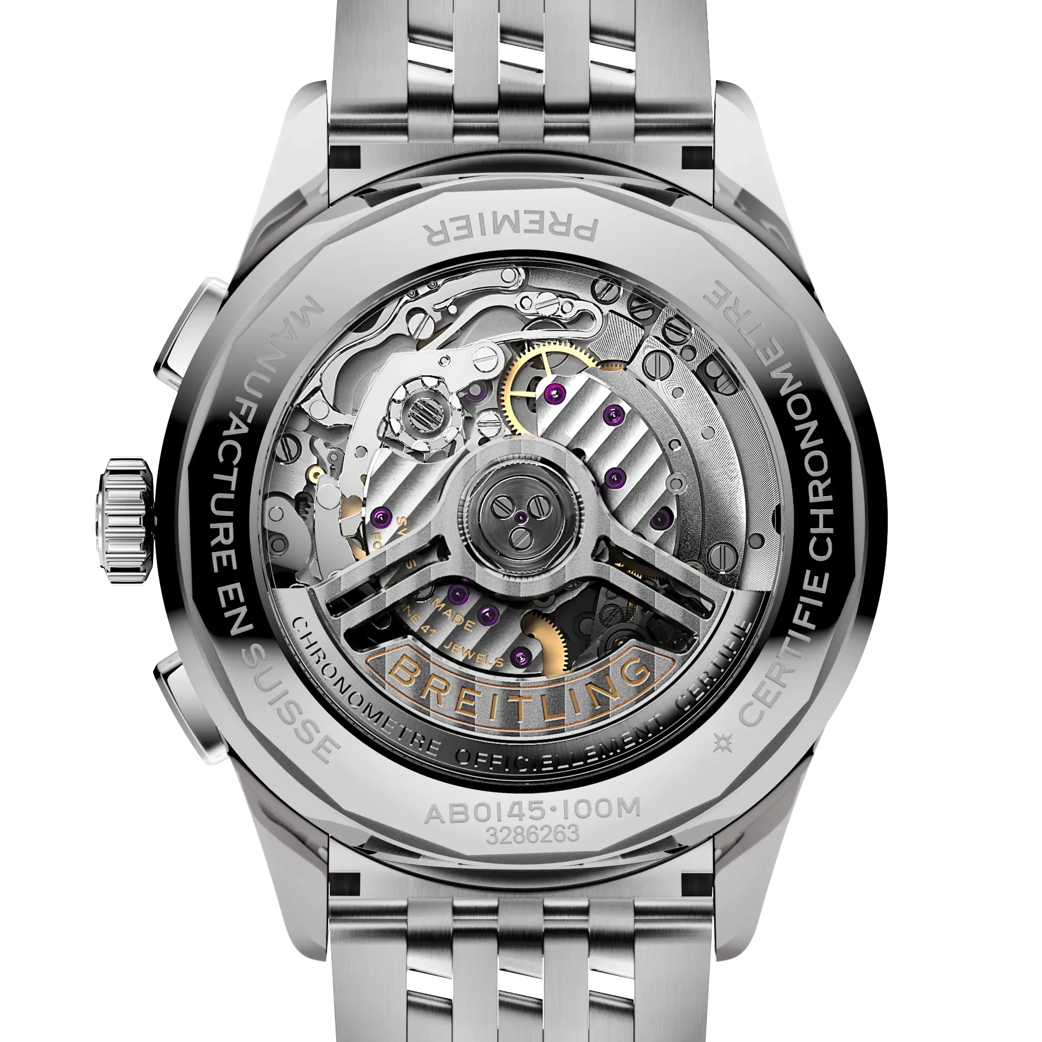 Breitling Premier B01 Chronograph 42 Watch with Stainless Steel Bracelet - Image 3