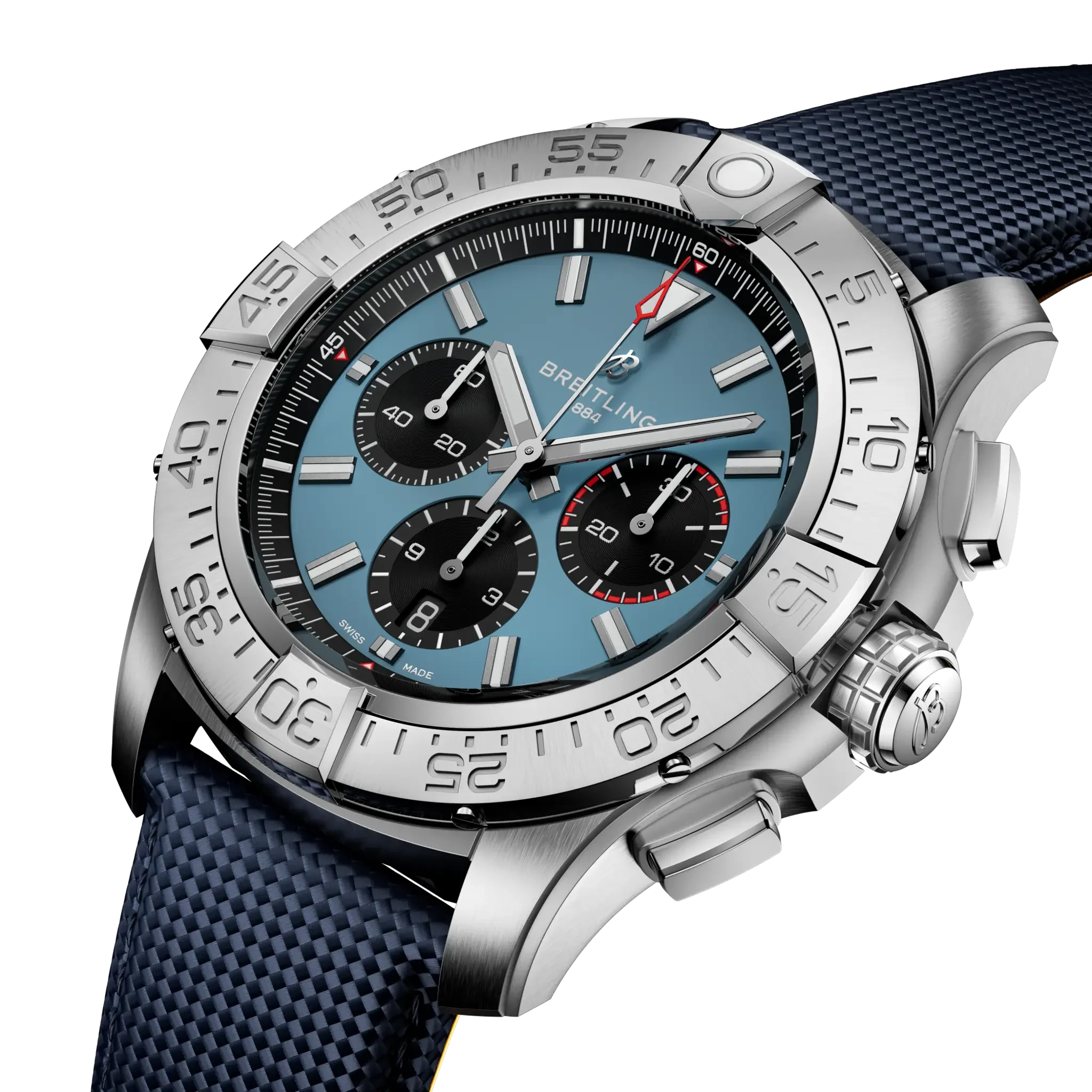 Breitling Super Avenger B01 Chronograph 46 Watch with Blue Leather Strap - Image 2