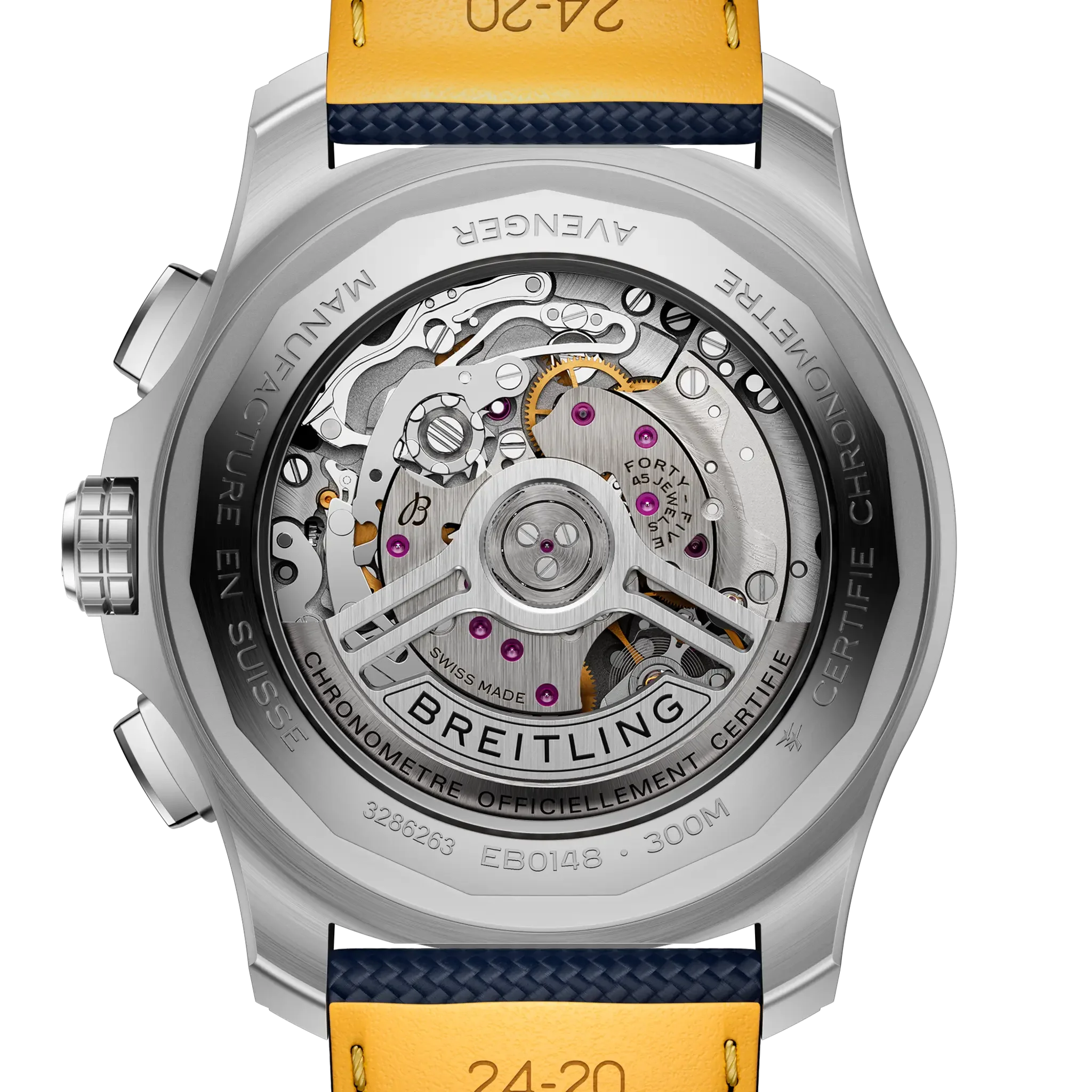 Breitling Super Avenger B01 Chronograph 46 Watch with Blue Leather Strap - Image 4