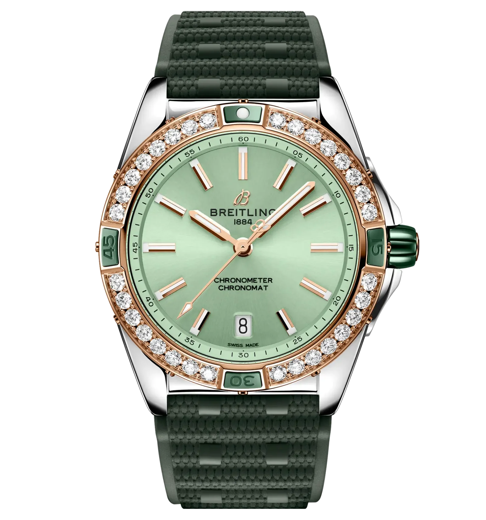Breitling Super Chronomat Automatic 38 Watch with Diamonds