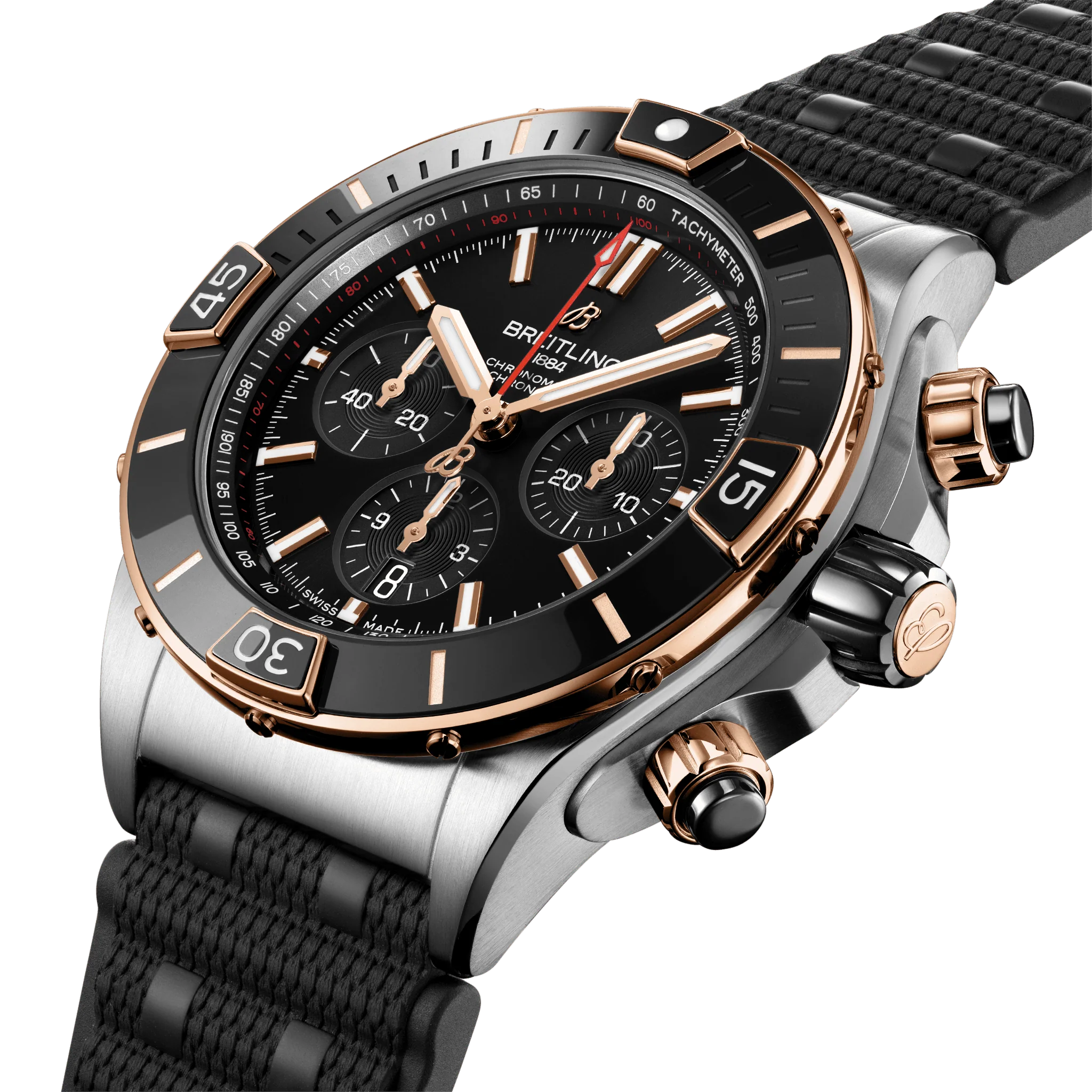 Breitling Super Chronomat B01 44 Watch with Rouleaux Rubber Strap - Image 3