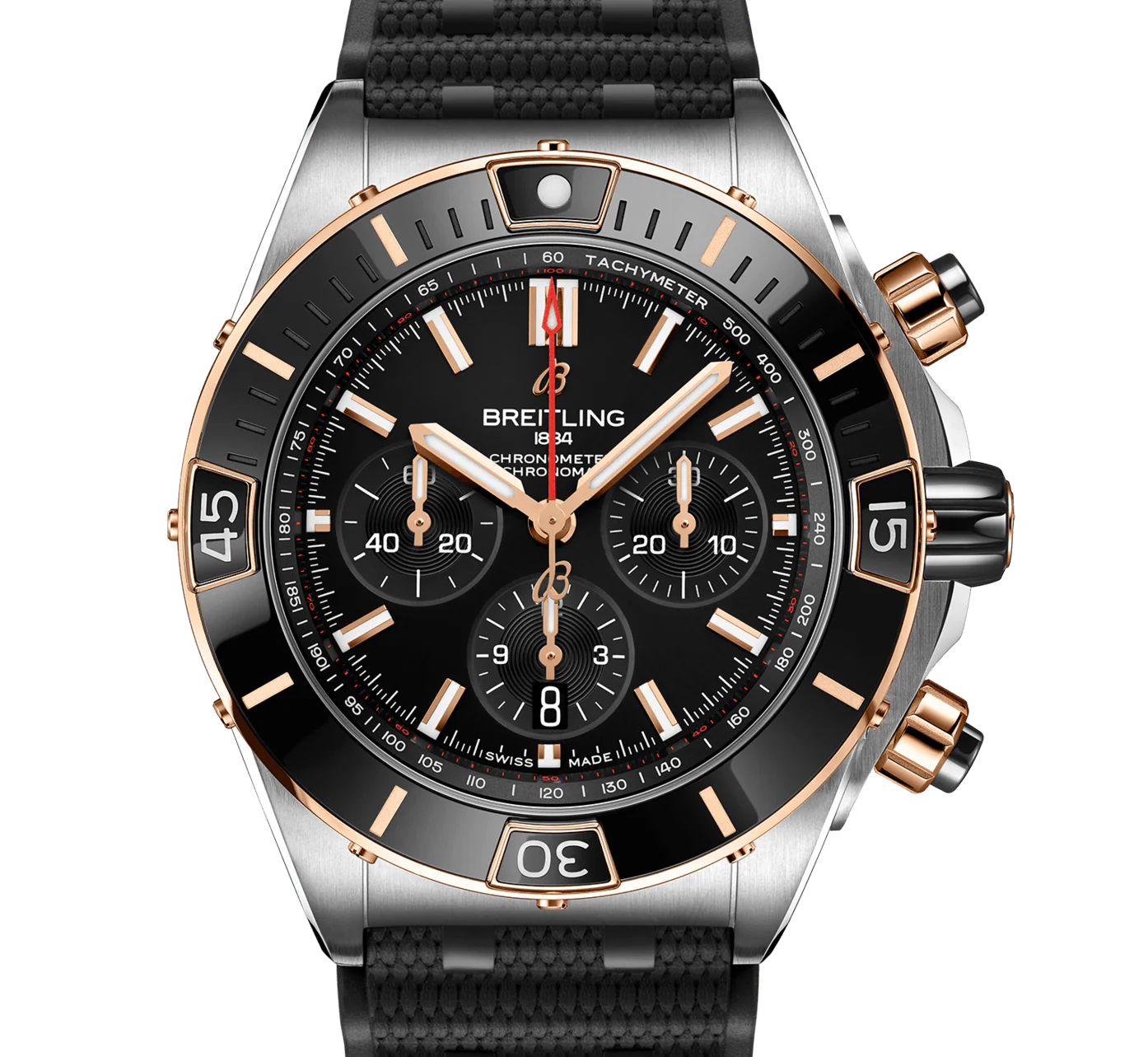 Breitling Super Chronomat B01 44 Watch with Rouleaux Rubber Strap - Image 5