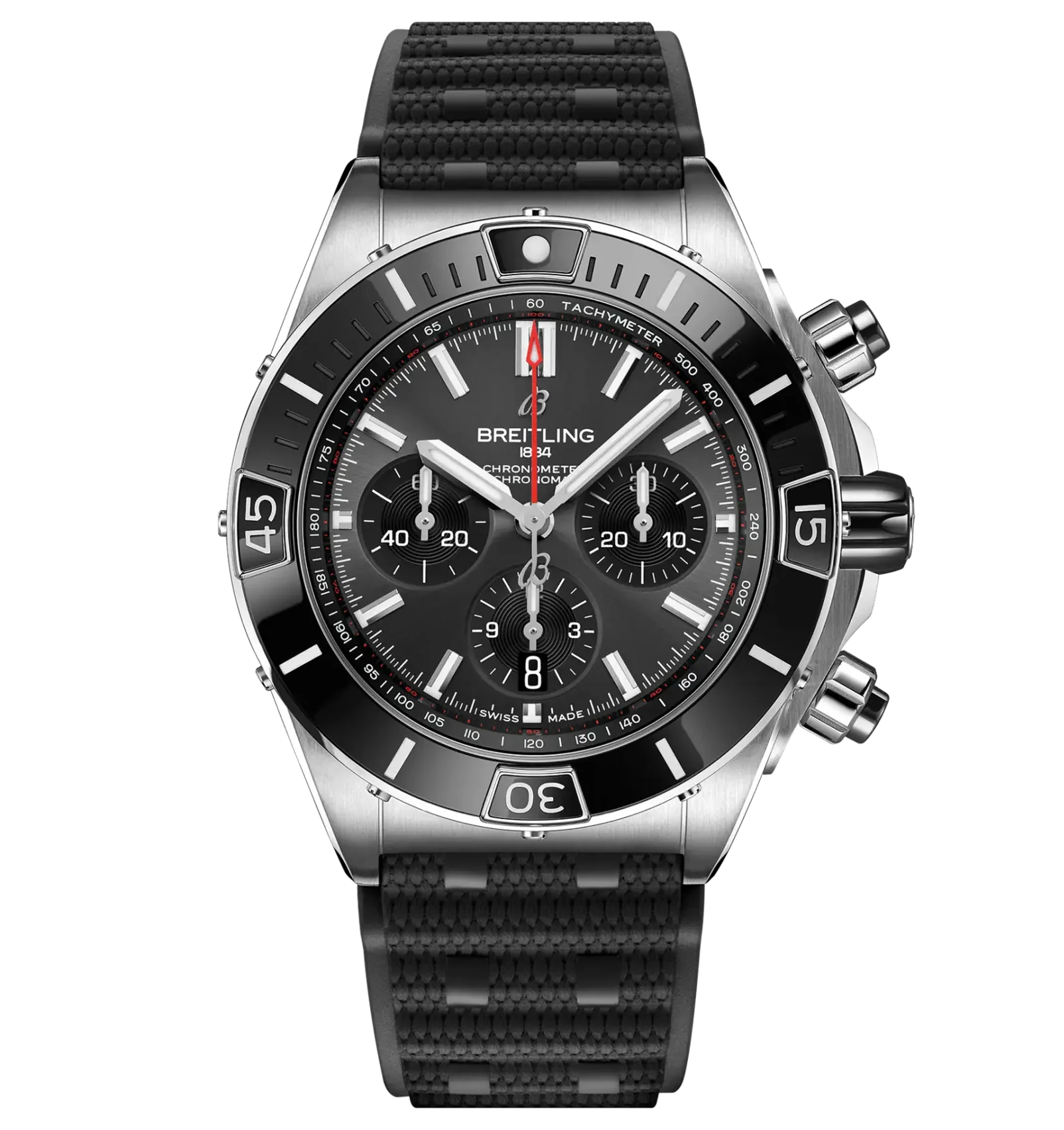 Breitling Super Chronomat B01 44 Watch with Black Rubber Strap