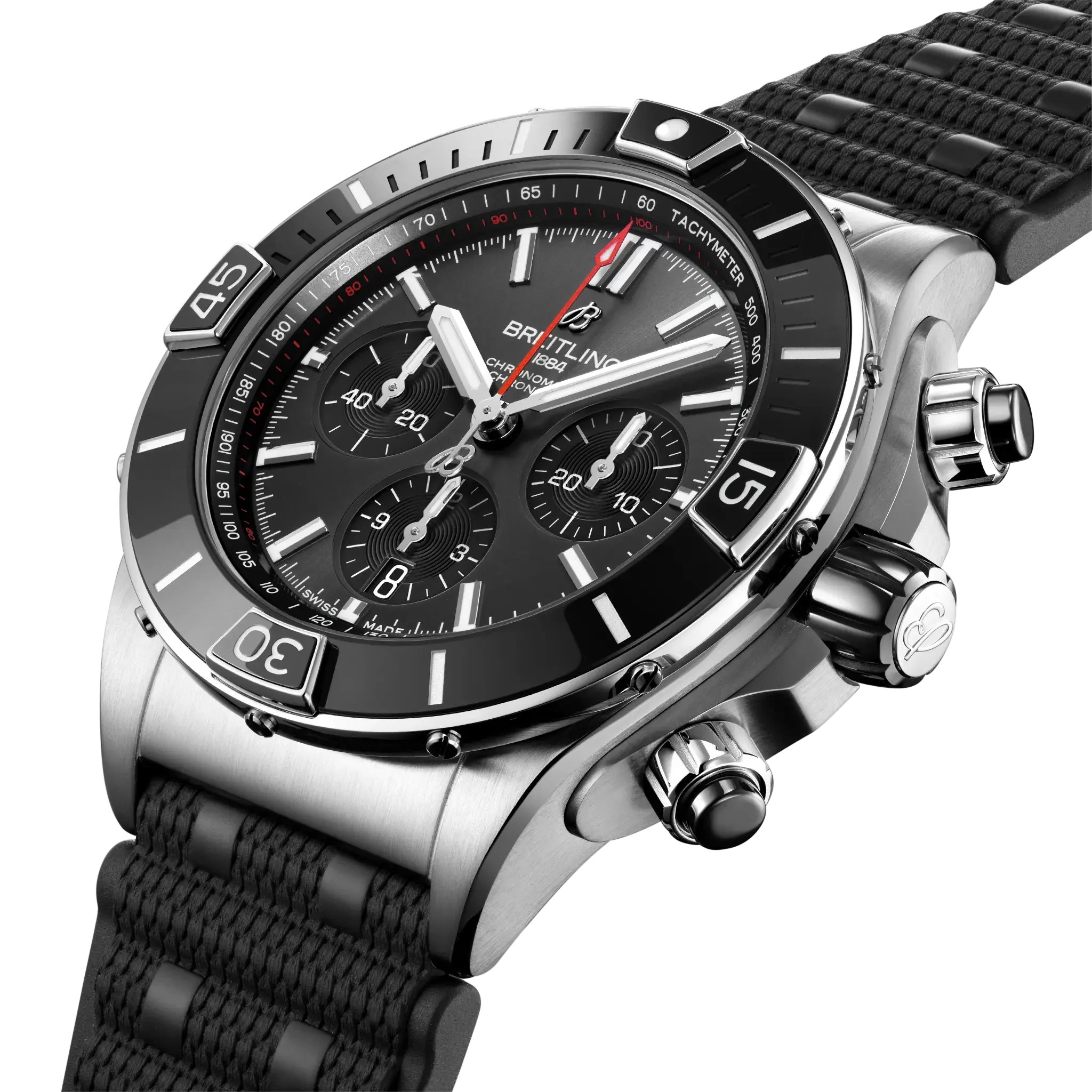 Breitling Super Chronomat B01 44 Watch with Black Rubber Strap - Image 2