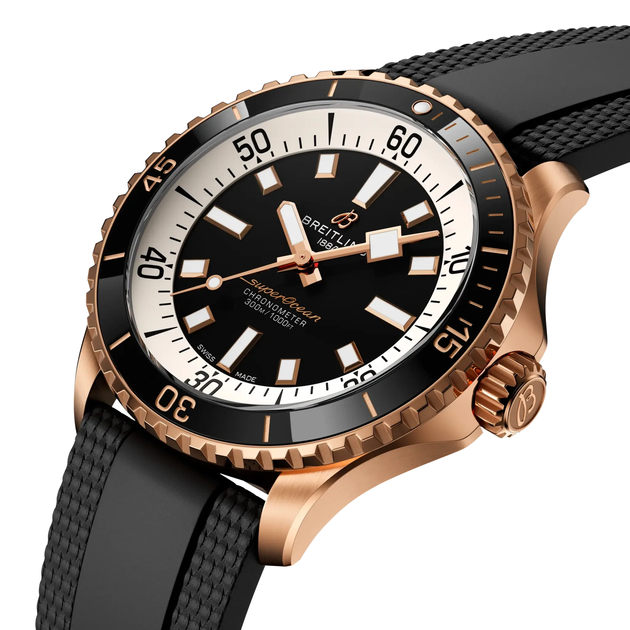 Breitling Superocean Automatic 42 Watch with Black Rubber Strap - Image 2
