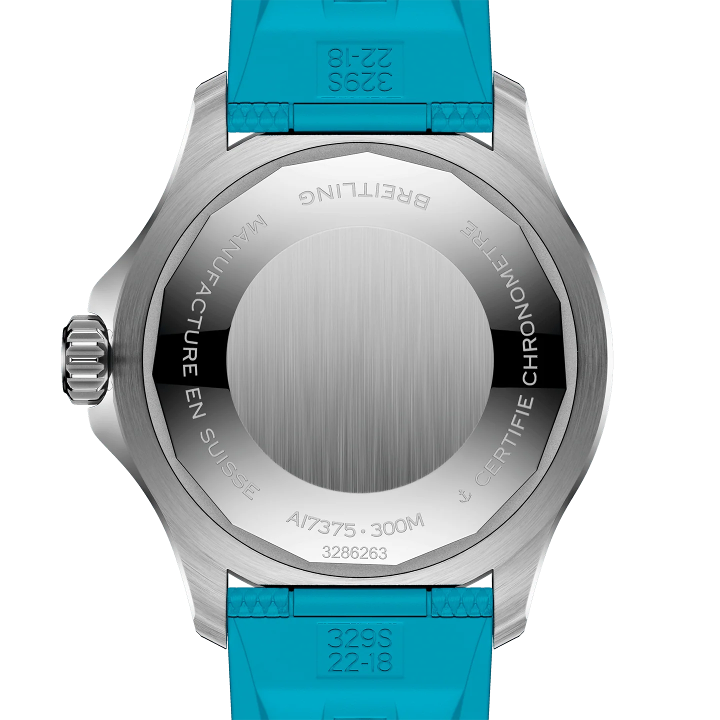 Breitling Superocean Automatic 42 Watch with Turquoise Rubber Strap - Image 3
