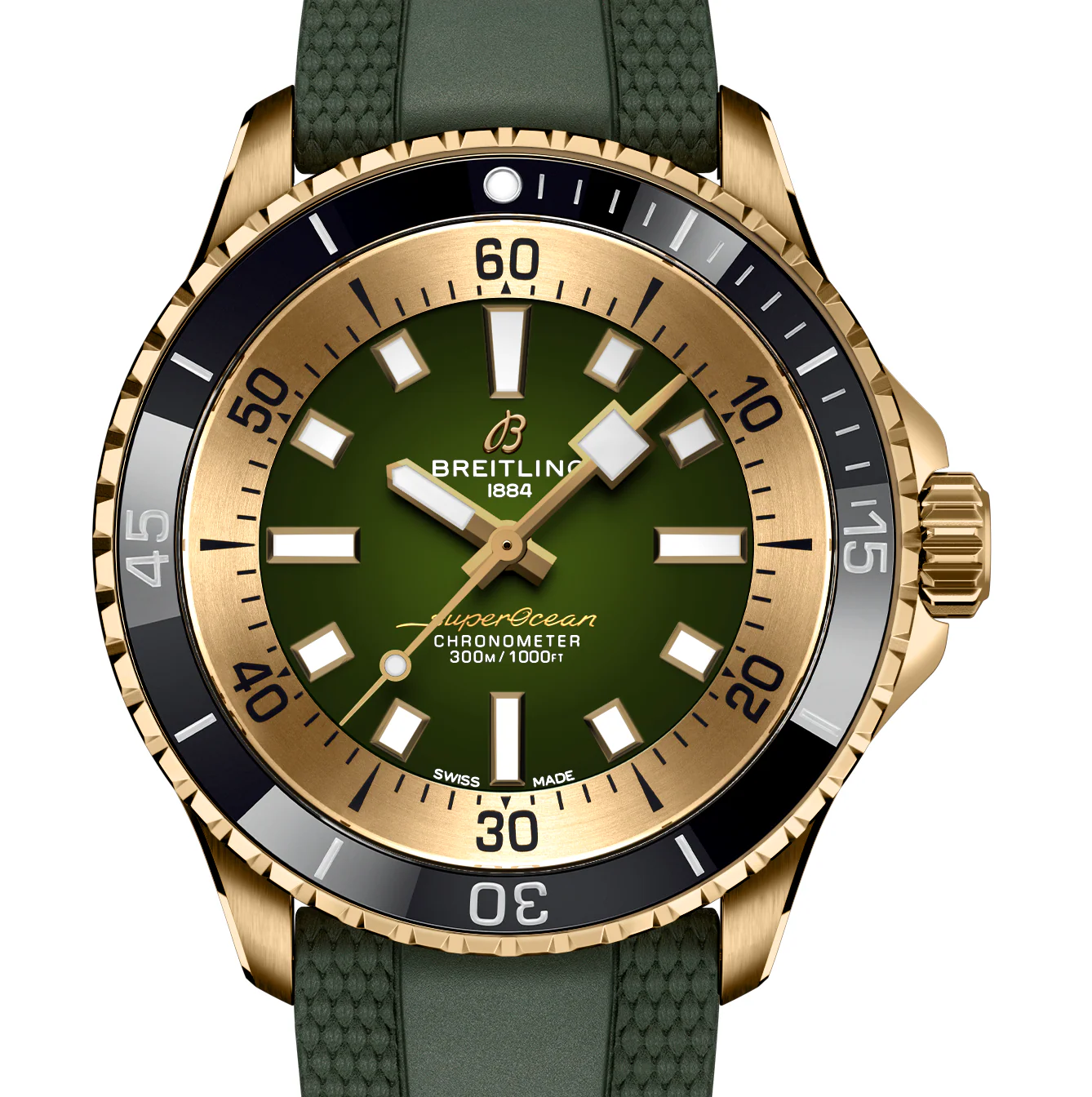 Breitling Superocean Bronze Green on Rubber Watch, 42mm - Image 7