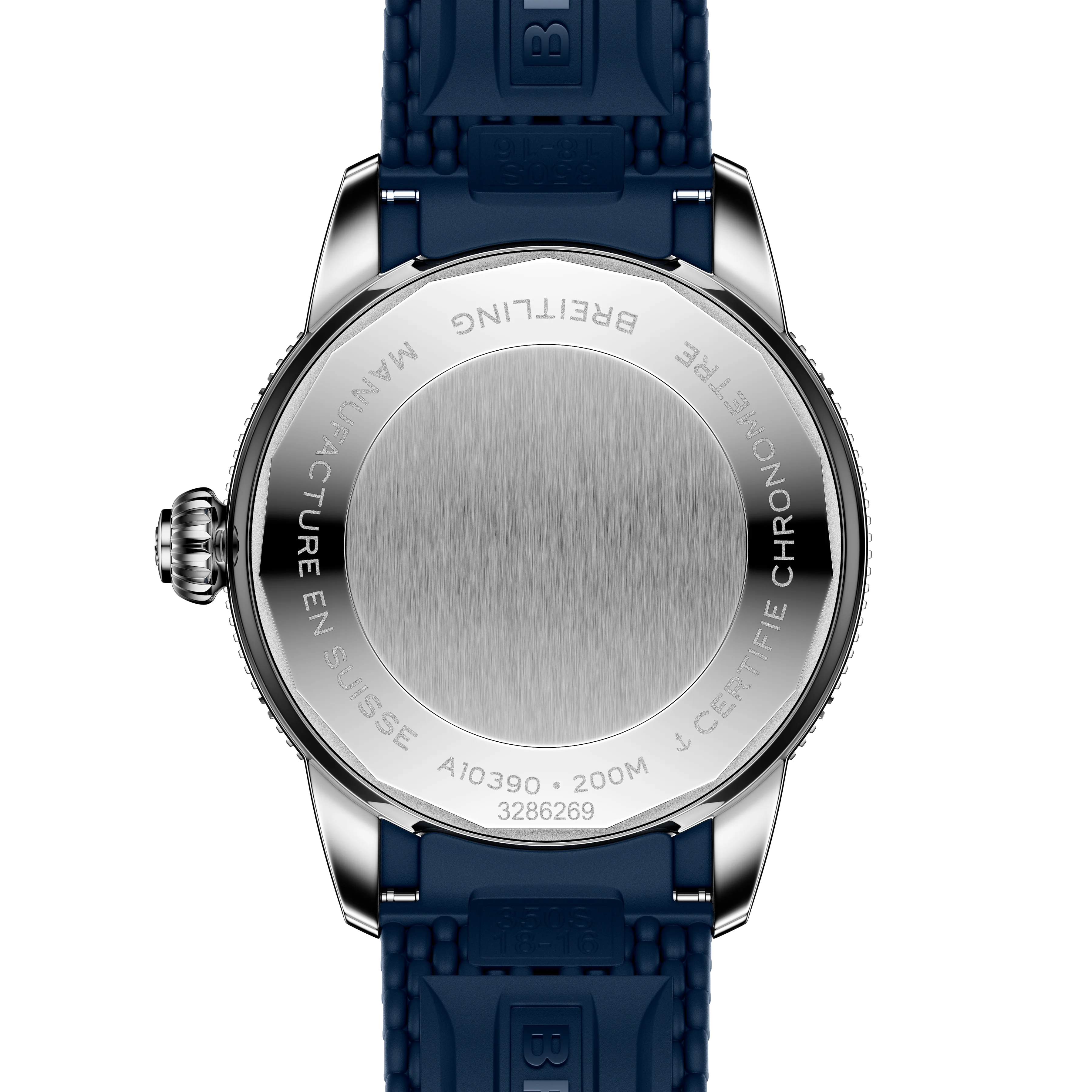 Breitling Superocean Heritage Automatic 36 Watch with Blue Mesh Rubber Strap - Image 2