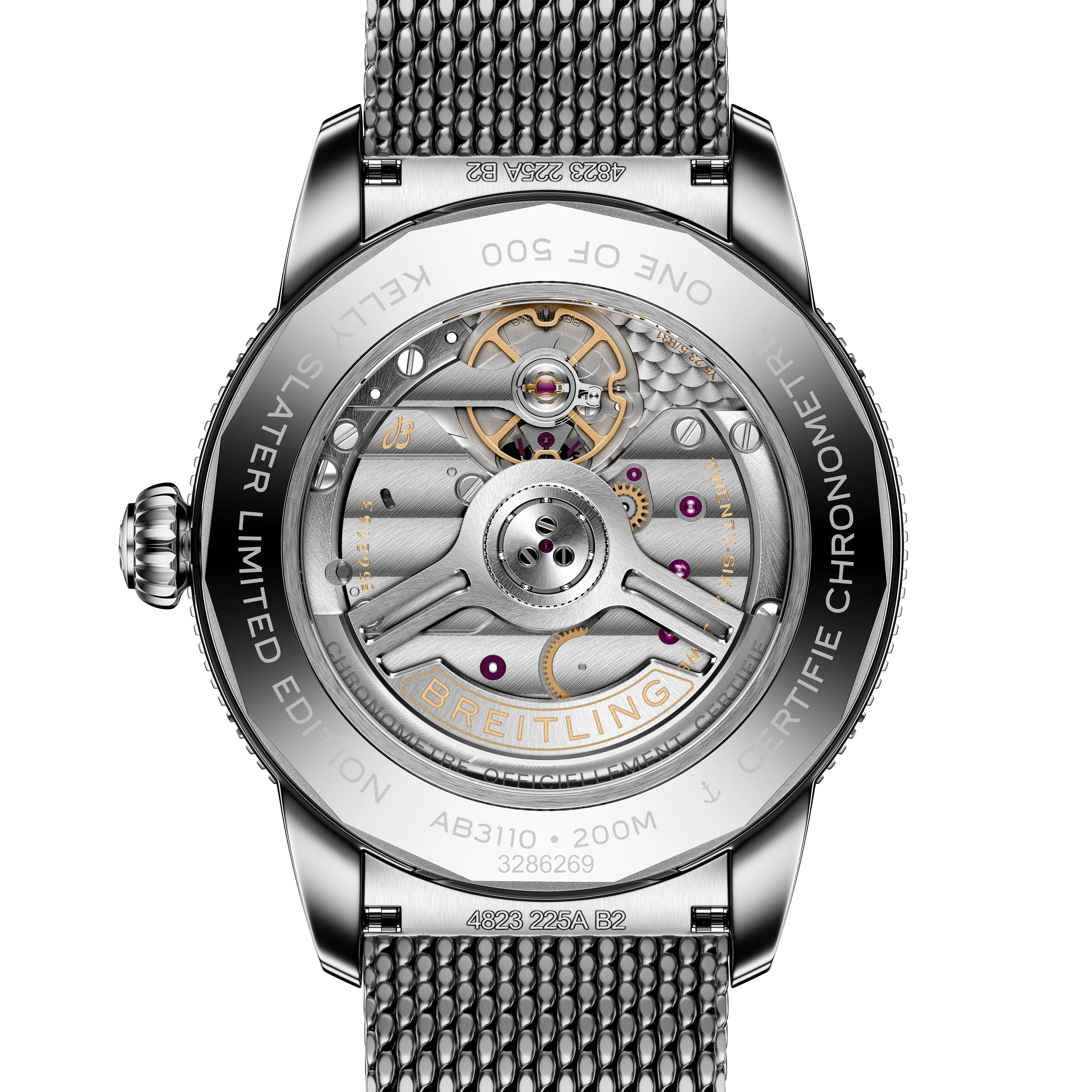 Breitling Superocean Heritage B31 Automatic 40 Watch with Mesh Bracelet, Kelly Slater Limited Edition - Image 2