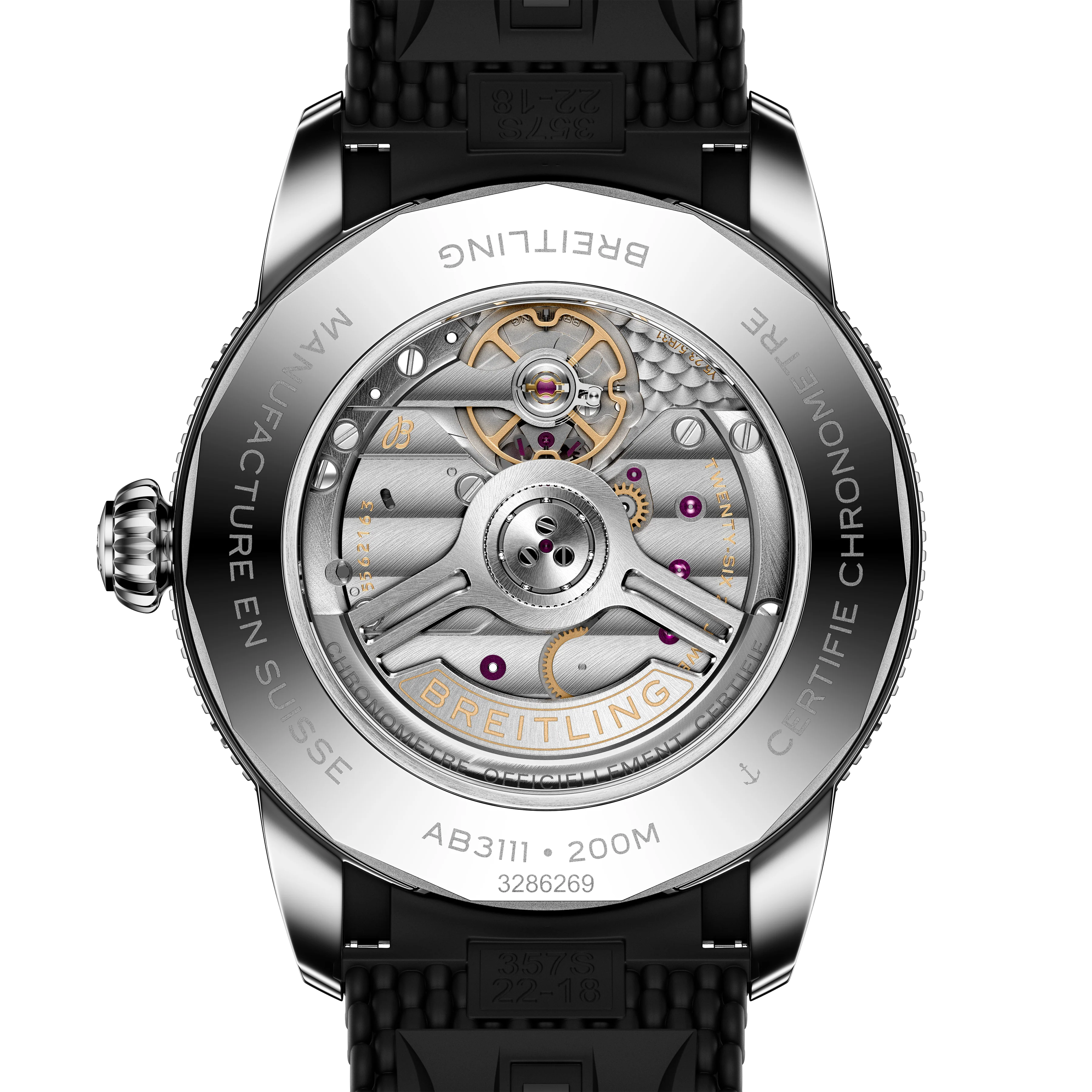 Breitling Superocean Heritage B31 Automatic 42 Watch with Black Mesh Rubber Strap - Image 2