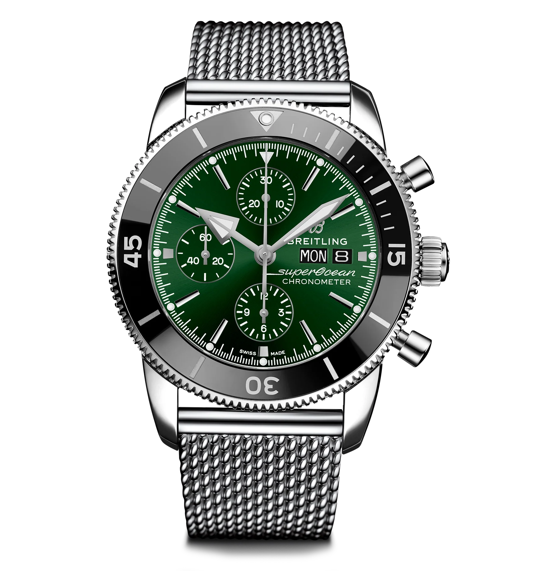 Breitling Superocean Heritage Chronograph 44 Watch with Green Dial