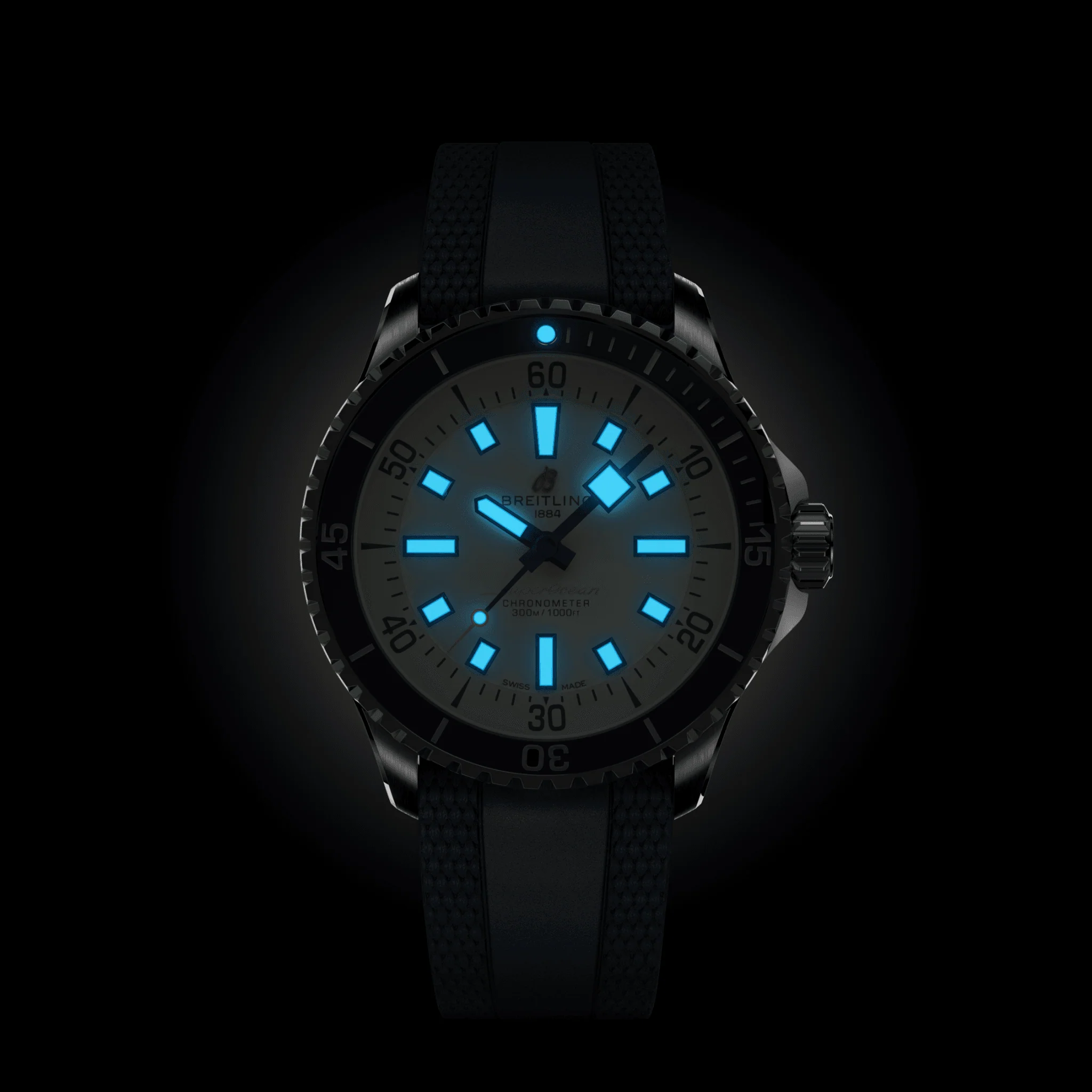 Breitling Superocean Silver on Rubber Watch, 42mm - Image 3