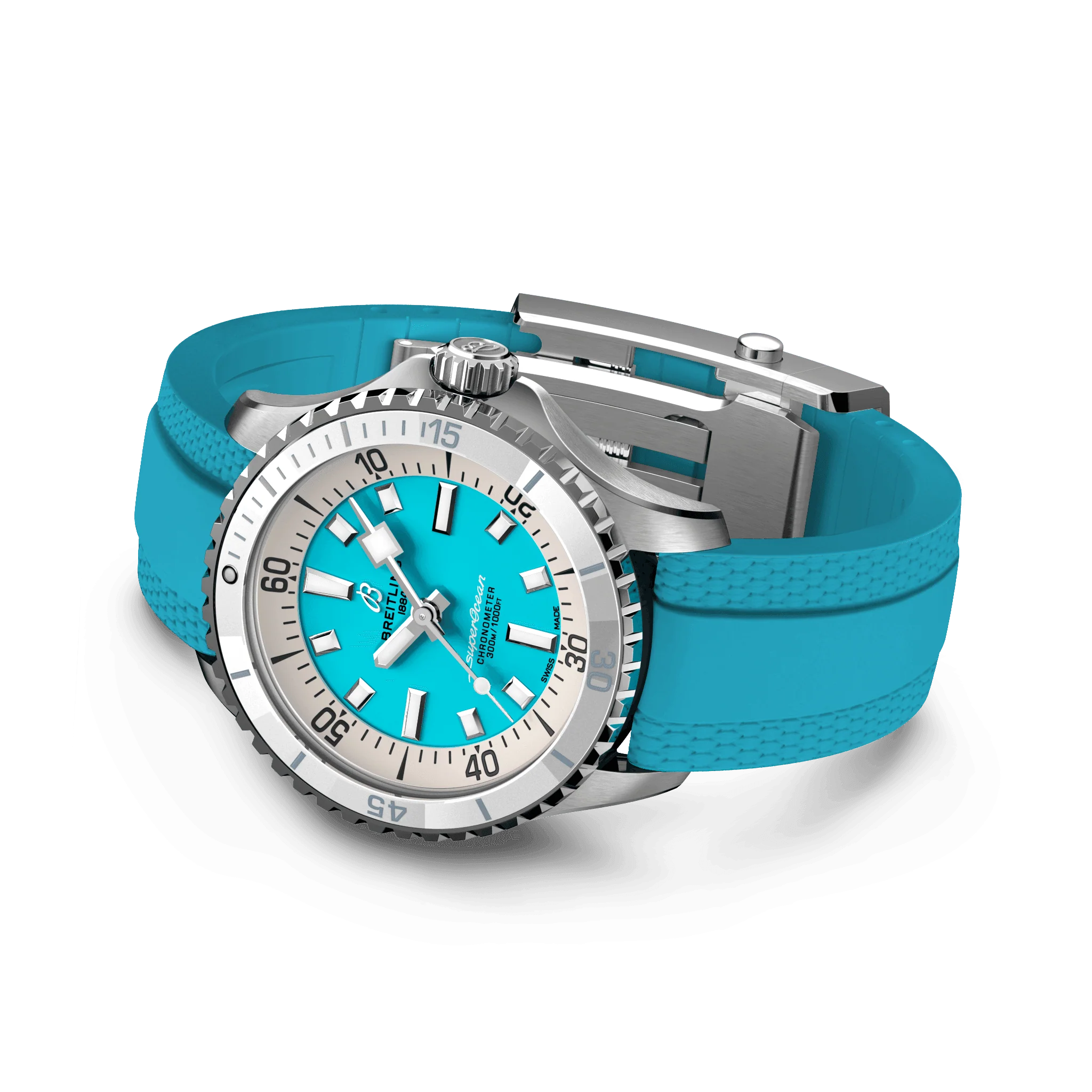 Breitling Superocean Turquoise on Rubber Watch, 36mm - Image 3