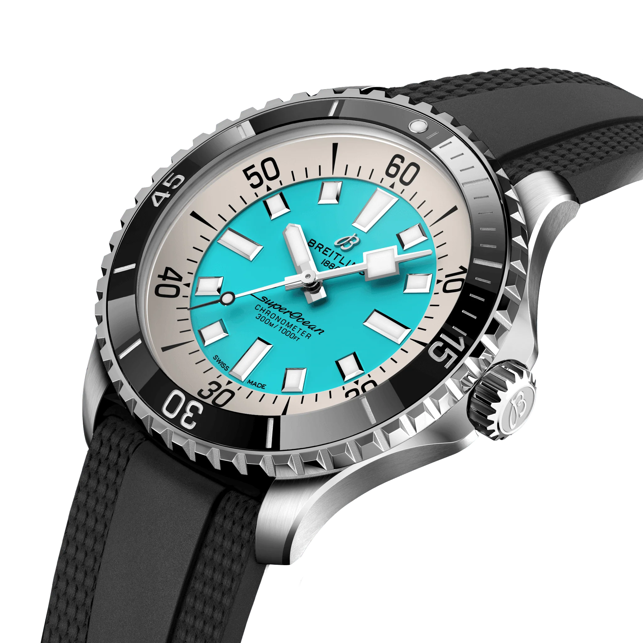 Breitling Superocean Turquoise on Rubber Watch, 44mm - Image 2