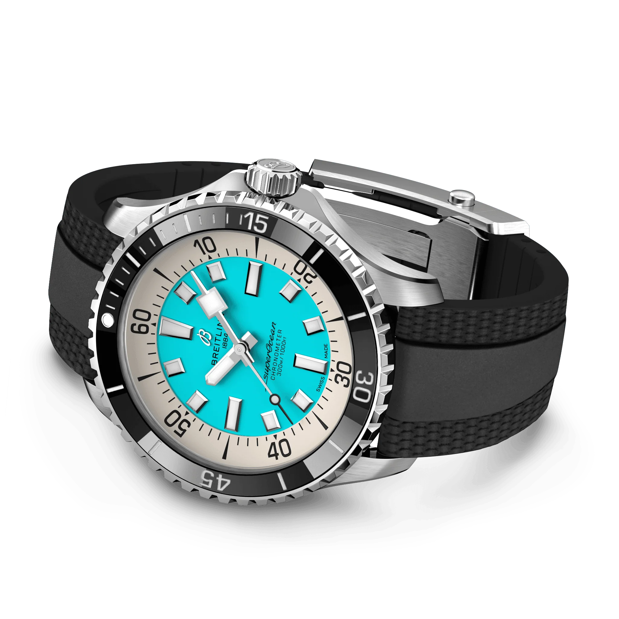 Breitling Superocean Turquoise on Rubber Watch, 44mm - Image 3