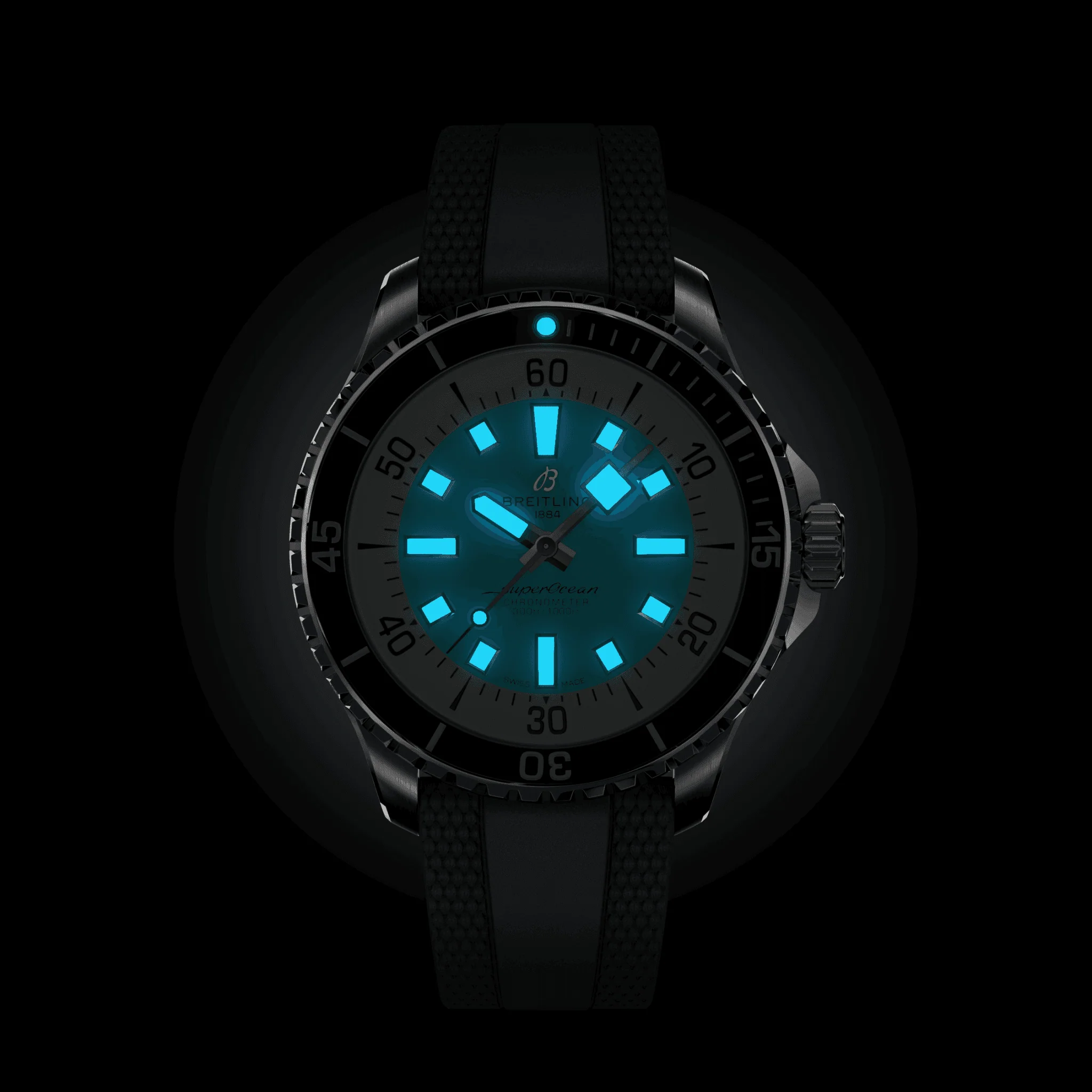 Breitling Superocean Turquoise on Rubber Watch, 44mm - Image 6