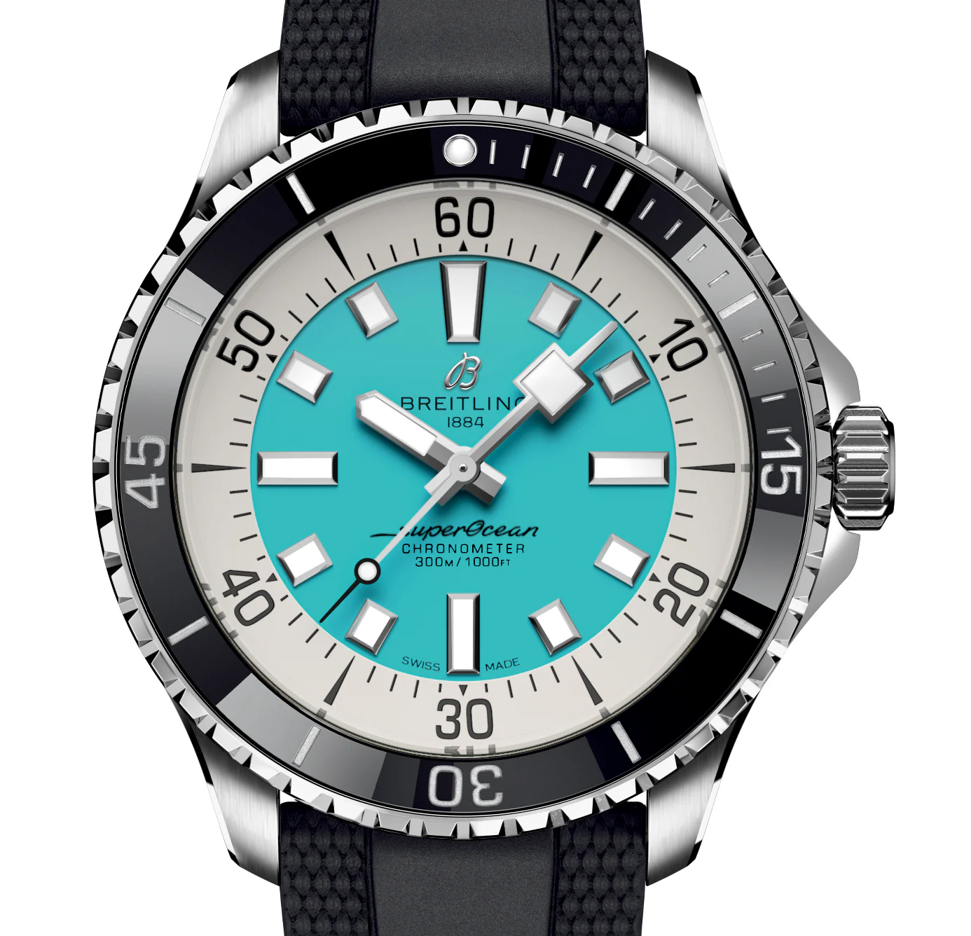 Breitling Superocean Turquoise on Rubber Watch, 44mm - Image 7
