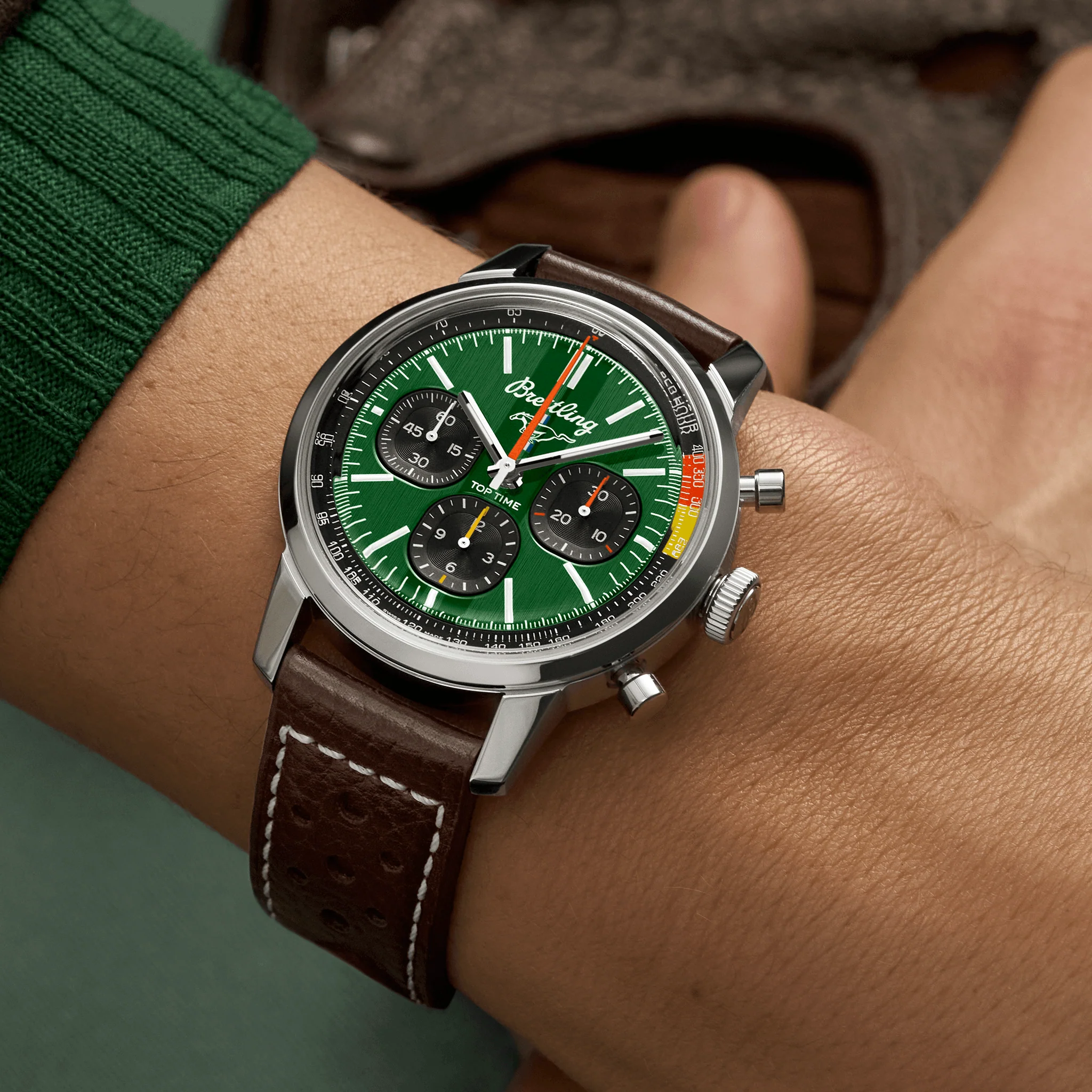 Breitling Top Time B01 Ford Mustang 41mm Watch with Green Dial - Image 5