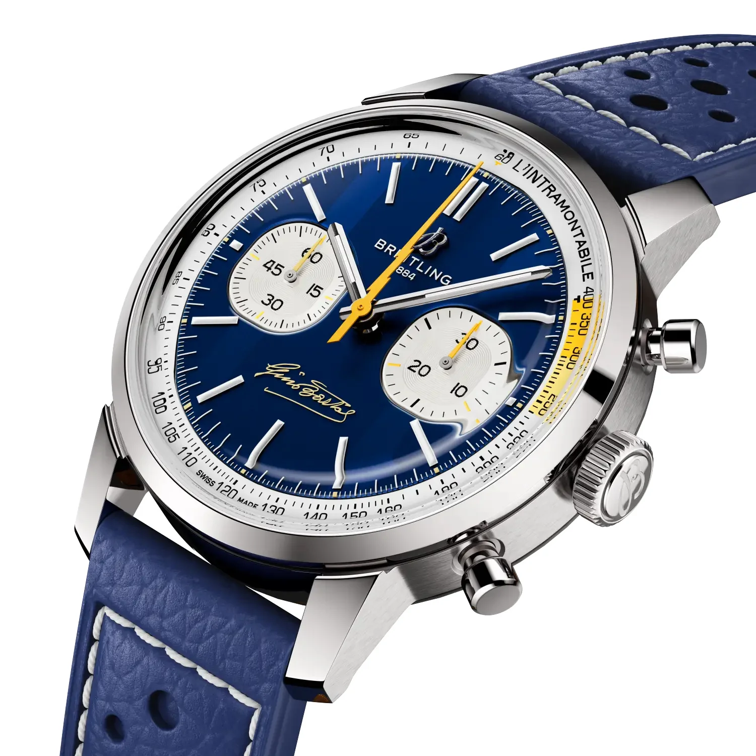 Breitling Top Time B01 Gino Bartali 41mm Watch with Blue Leather Strap - Image 2