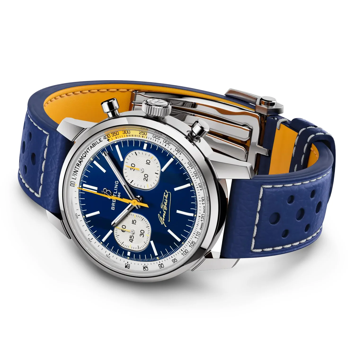 Breitling Top Time B01 Gino Bartali 41mm Watch with Blue Leather Strap - Image 4