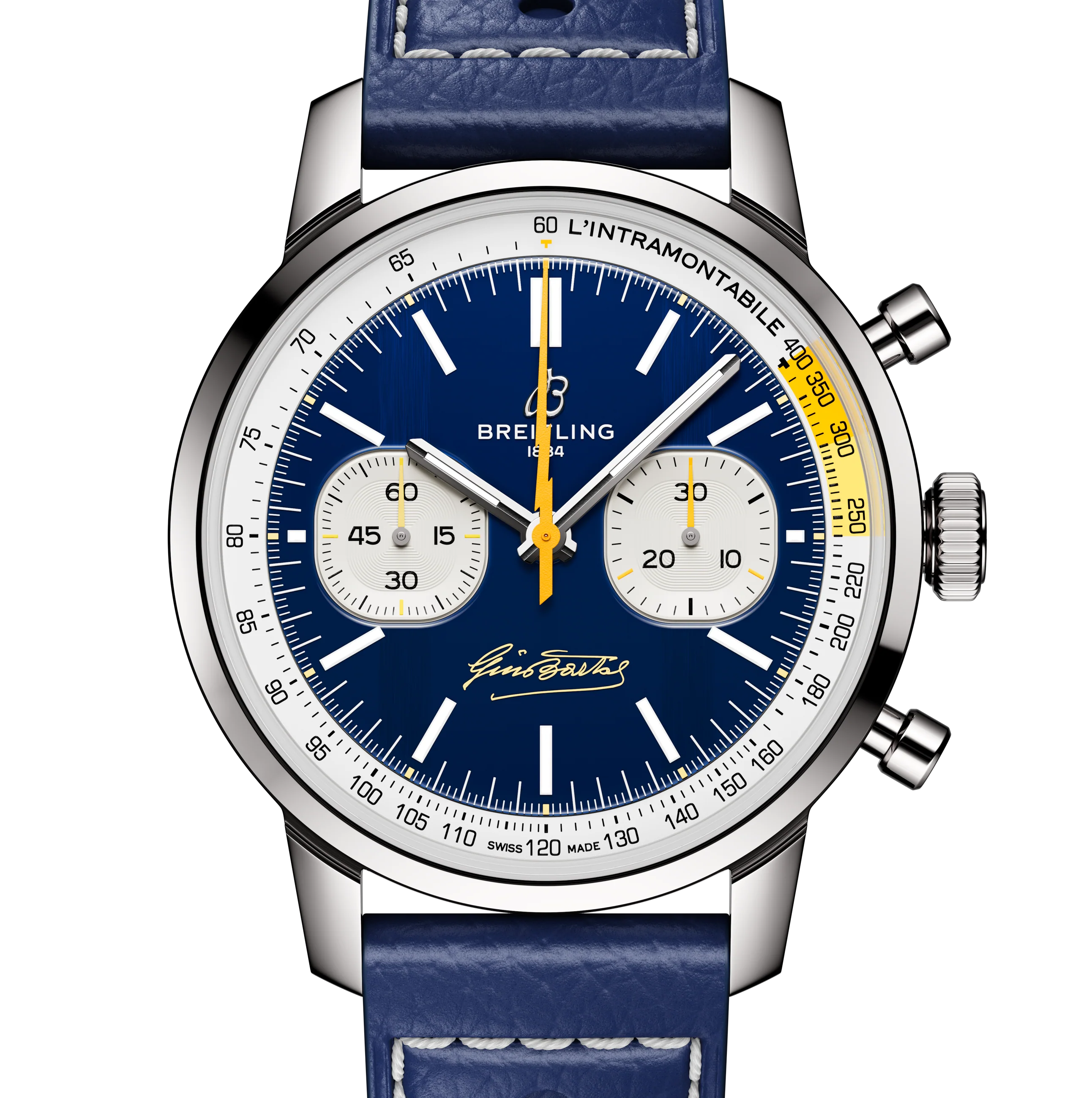 Breitling Top Time B01 Gino Bartali 41mm Watch with Blue Leather Strap - Image 6