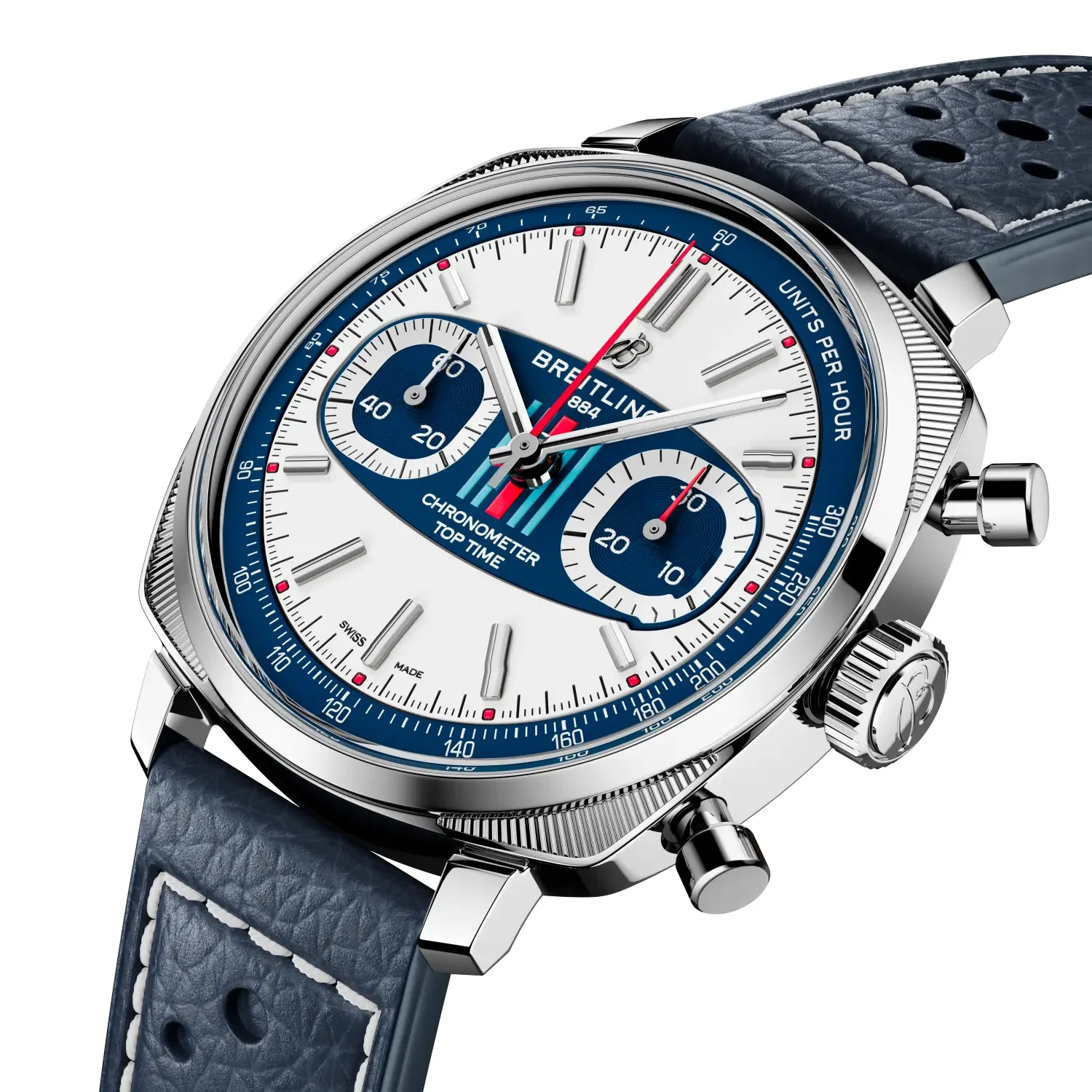 Breitling Top Time B01 Racing 38mm Watch with Dark Blue Leather Strap, Limited Edition - Image 2