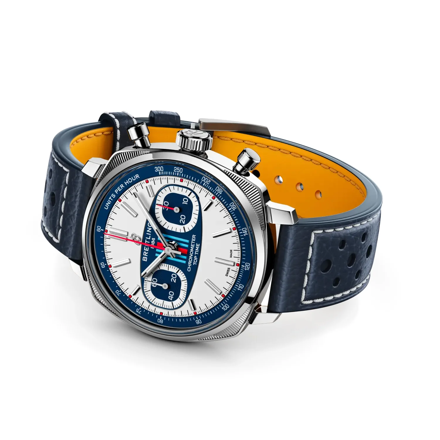 Breitling Top Time B01 Racing 38mm Watch with Dark Blue Leather Strap, Limited Edition - Image 4