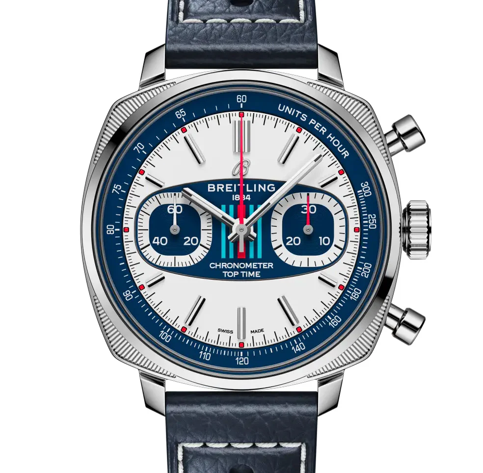 Breitling Top Time B01 Racing 38mm Watch with Dark Blue Leather Strap, Limited Edition - Image 7