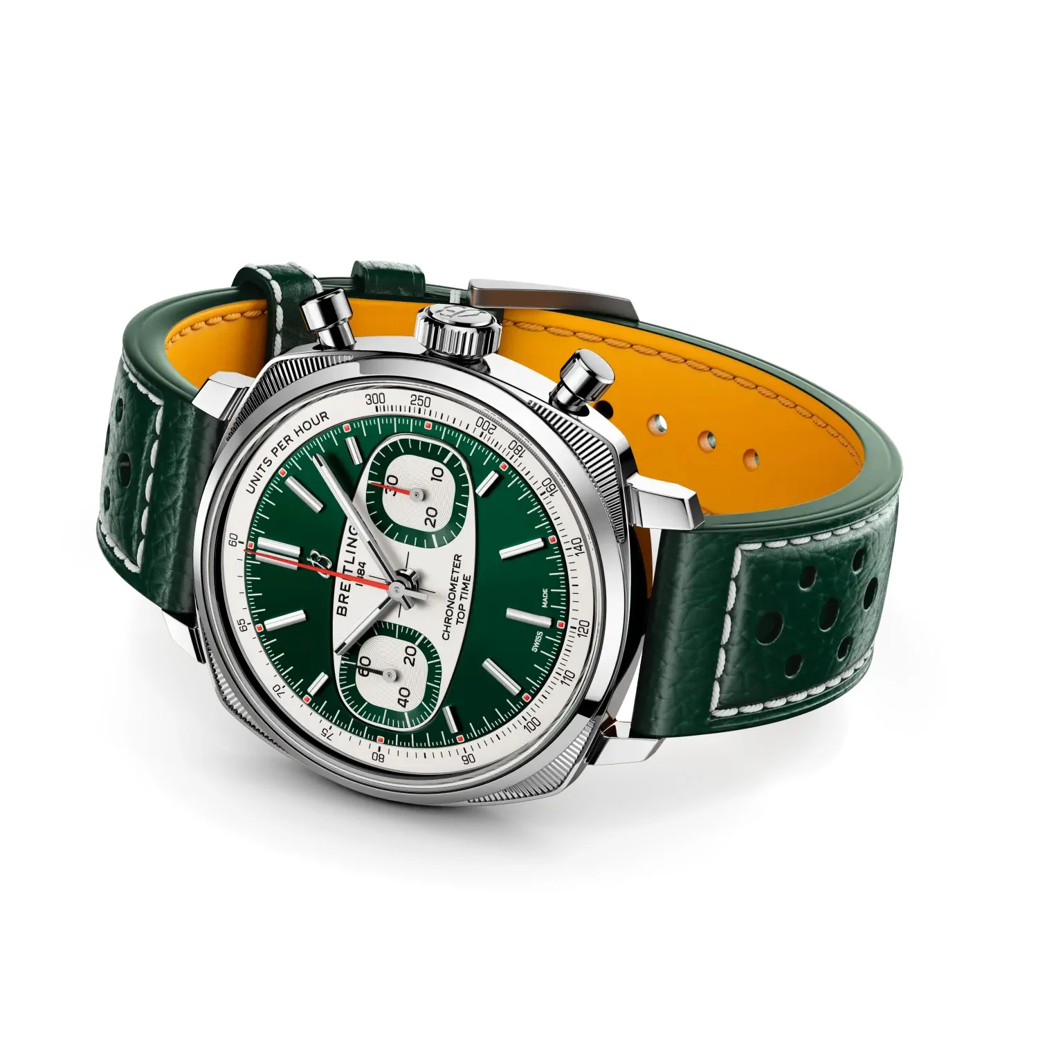 Breitling Top Time B01 Racing 38mm Watch with Green Leather Strap, Limited Edition - Image 4