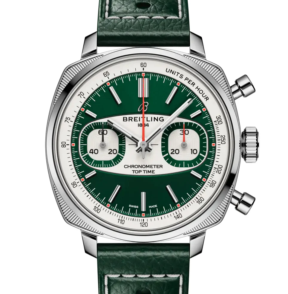 Breitling Top Time B01 Racing 38mm Watch with Green Leather Strap, Limited Edition - Image 7