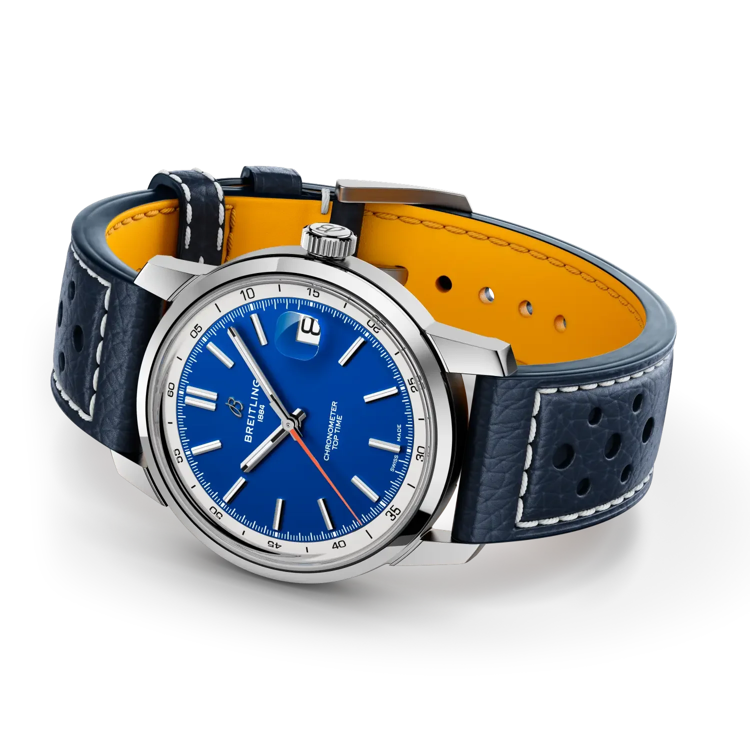 Breitling Top Time B31 38mm Watch with Blue Leather Strap - Image 3