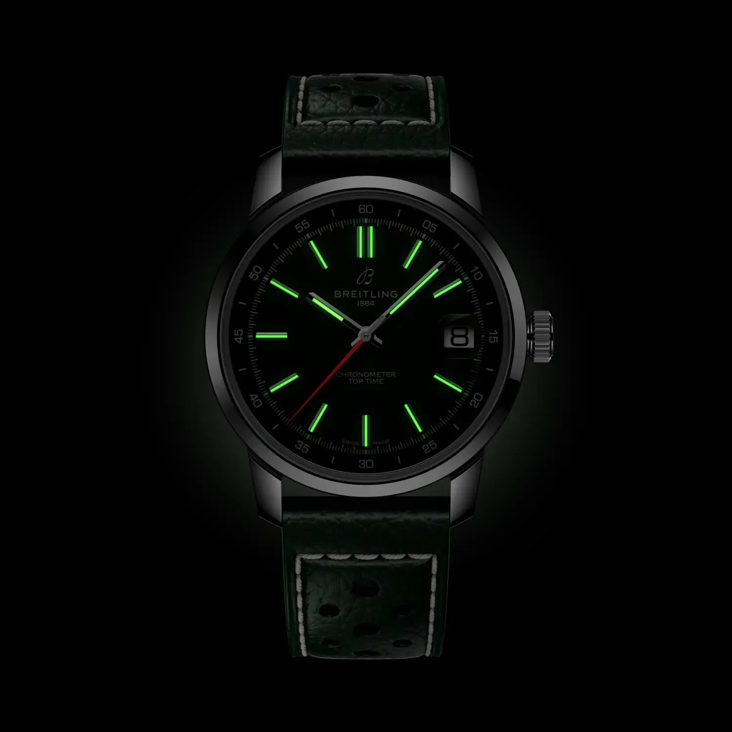 Breitling Top Time B31 38mm Watch with Green Leather Strap - Image 5