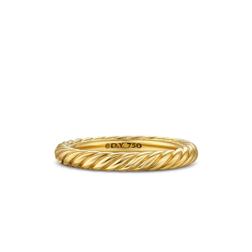 Cable Band Ring in 18K Yellow Gold, 2.8mm, Size 5 - Image 2