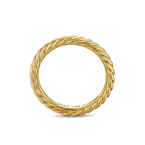 Cable Band Ring in 18K Yellow Gold, 2.8mm, Size 5 - Image 4