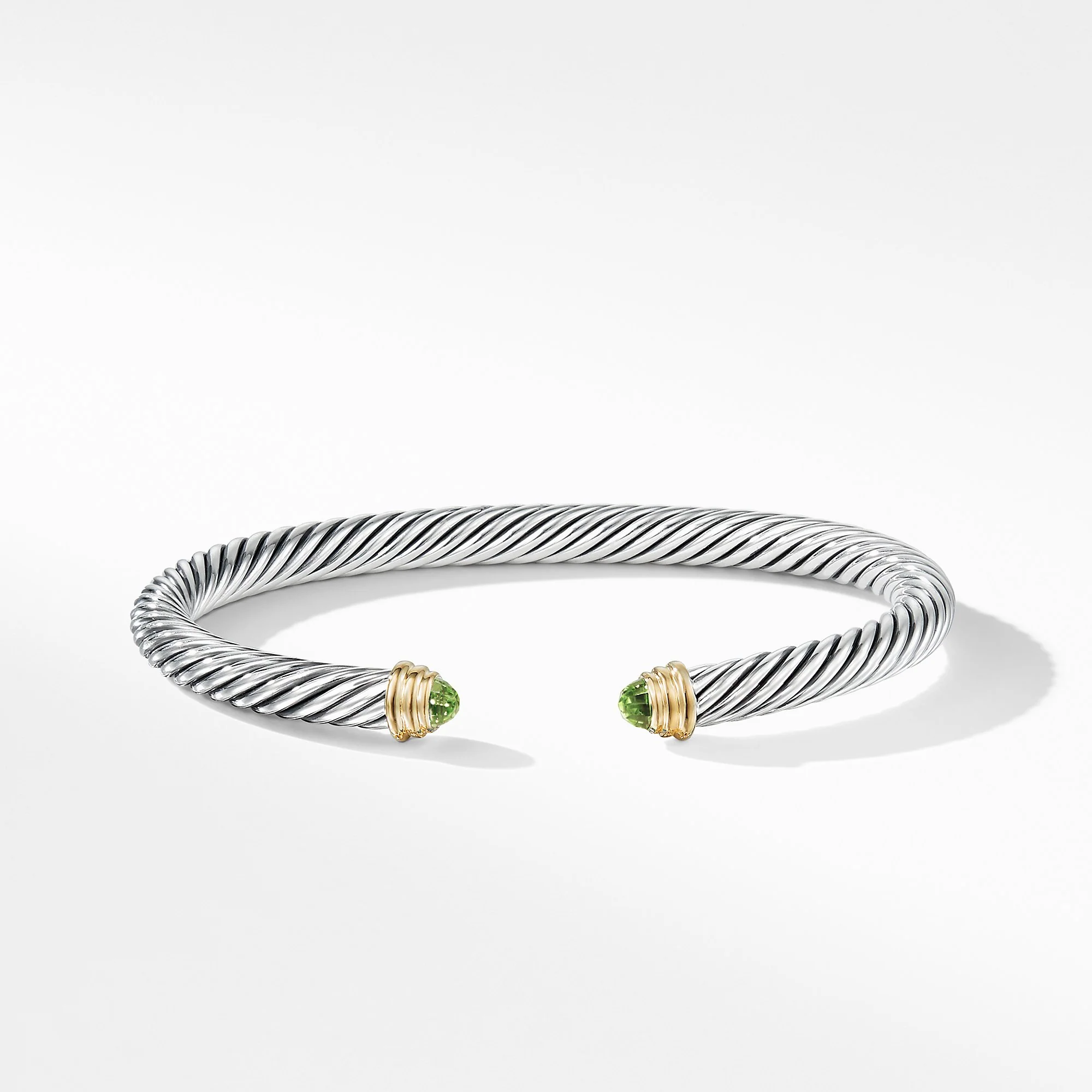 Cable Classic Bracelet with Peridot and Gold, Size Extra-Large - Image 2