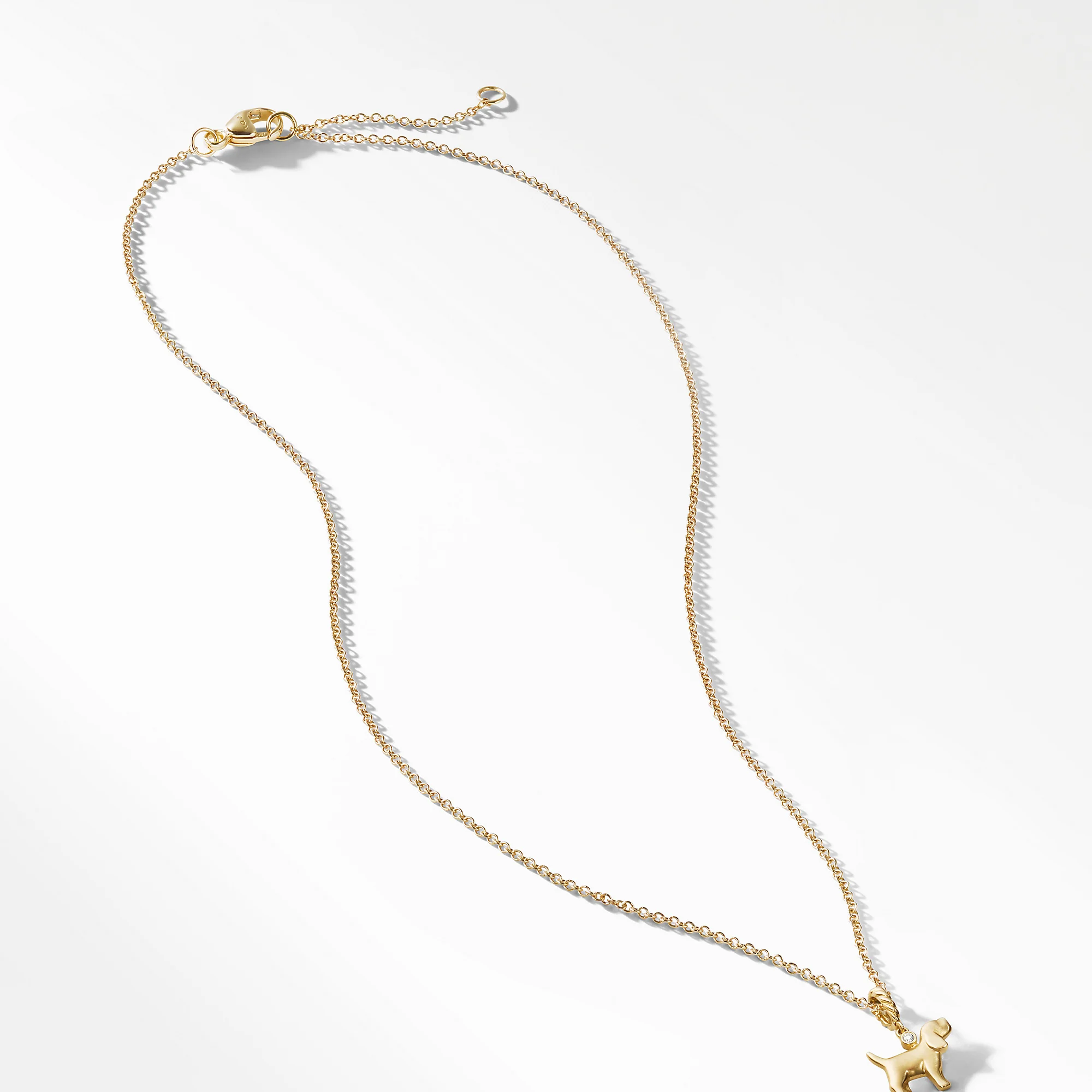 Cable Collectibles® Kids Dog Charm Necklace in 18K Gold with Diamonds - Image 2