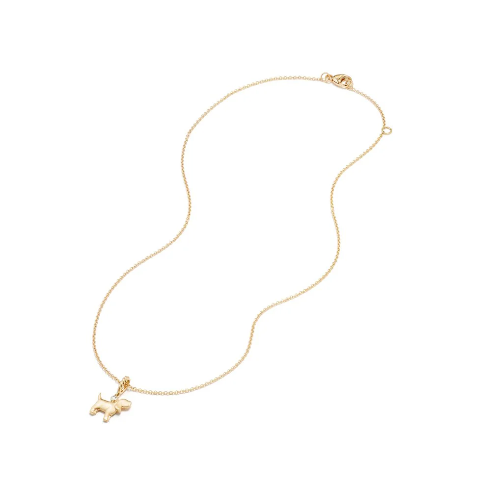 Cable Collectibles® Kids Dog Charm Necklace in 18K Gold with Diamonds - Image 3