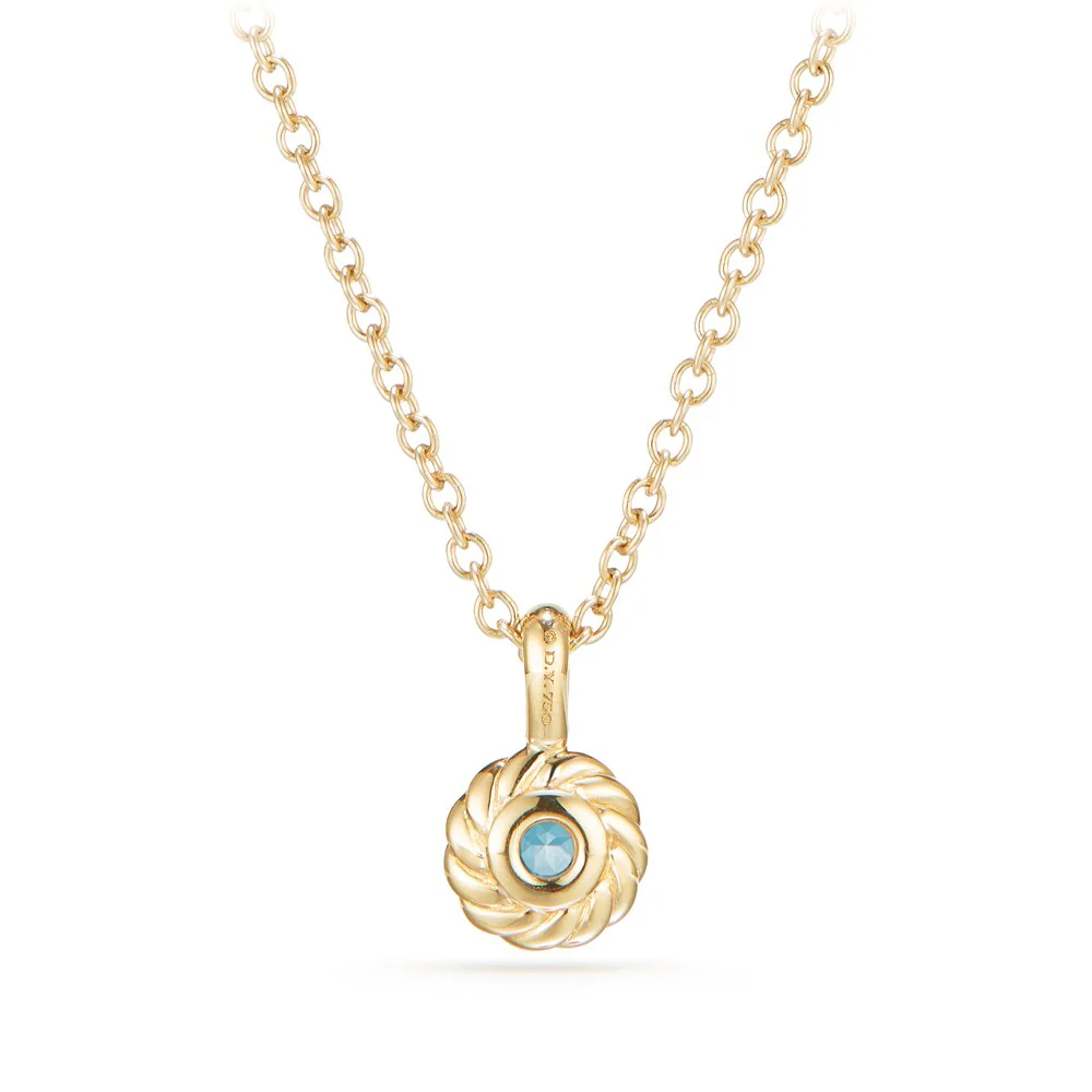 Cable Collectibles® Kids Necklace Birthstone Necklace with Aquamarine in 18K Gold, 3mm - Image 2