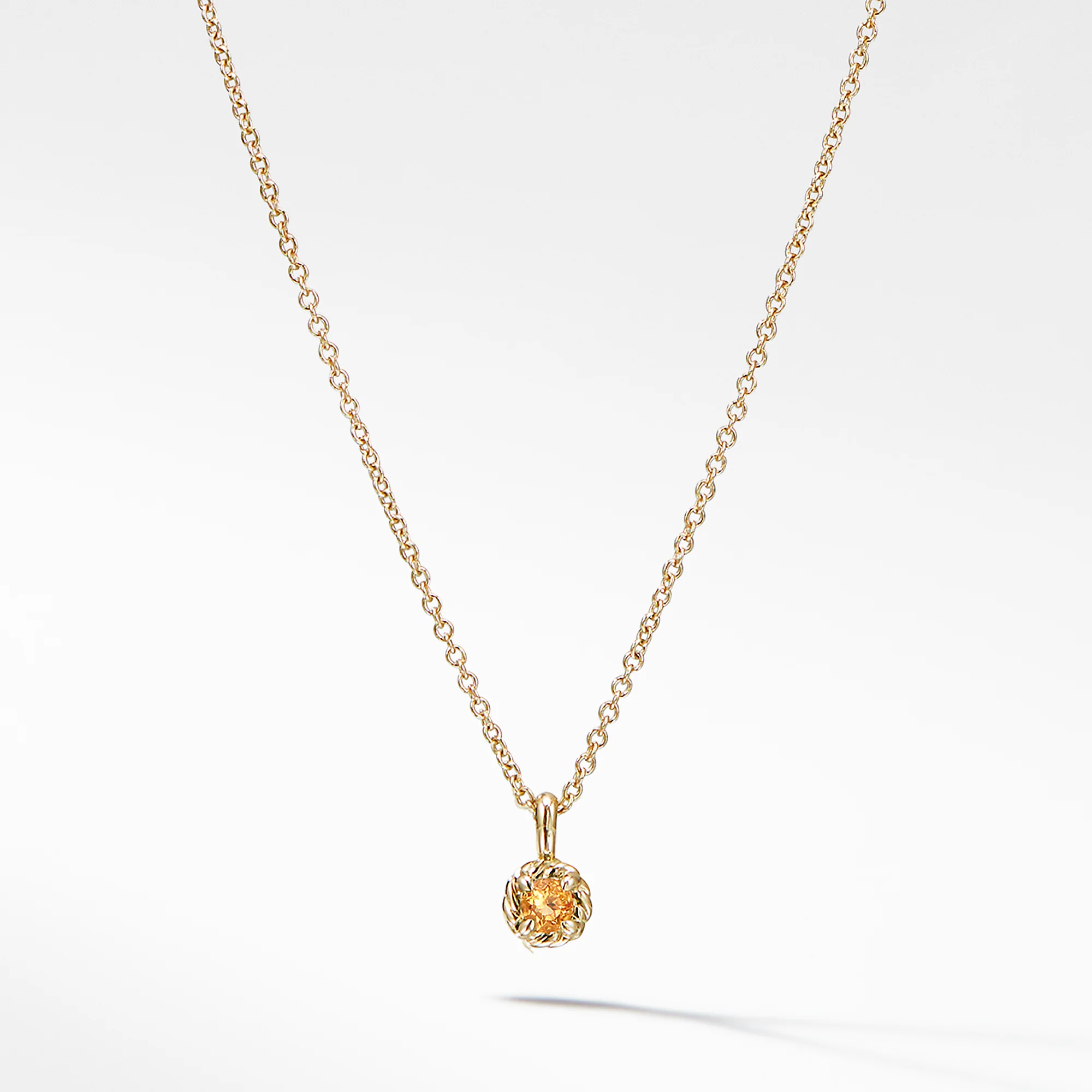 Cable Collectibles® Kids Necklace Birthstone Necklace with Citrine in 18K Gold, 3mm